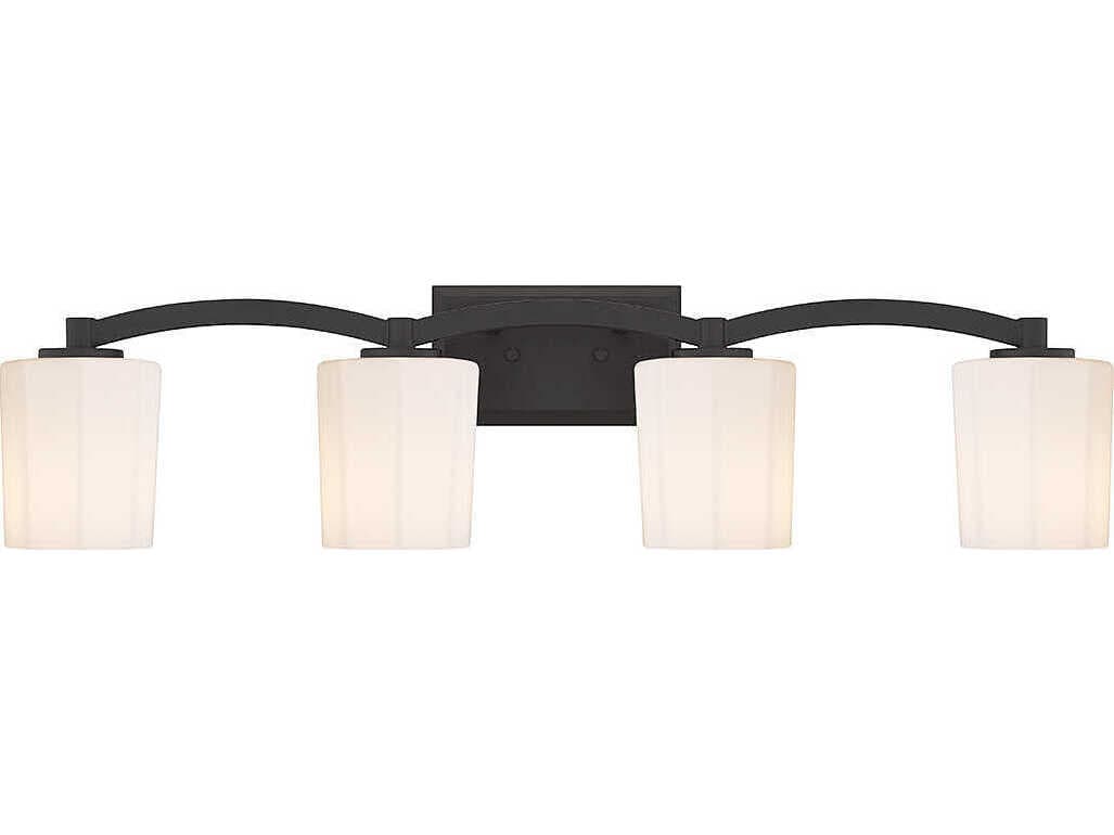 Savoy House Whitney 4-Light Matte Black Glass Vanity Light