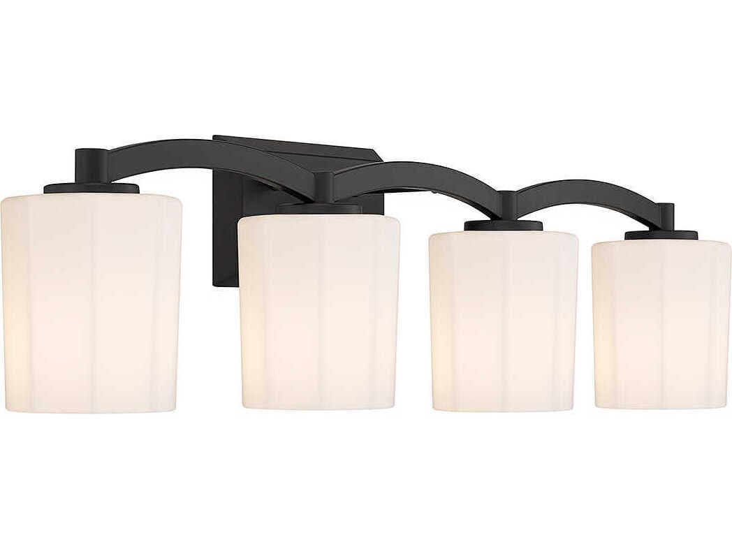 Savoy House Whitney 4-Light Matte Black Glass Vanity Light