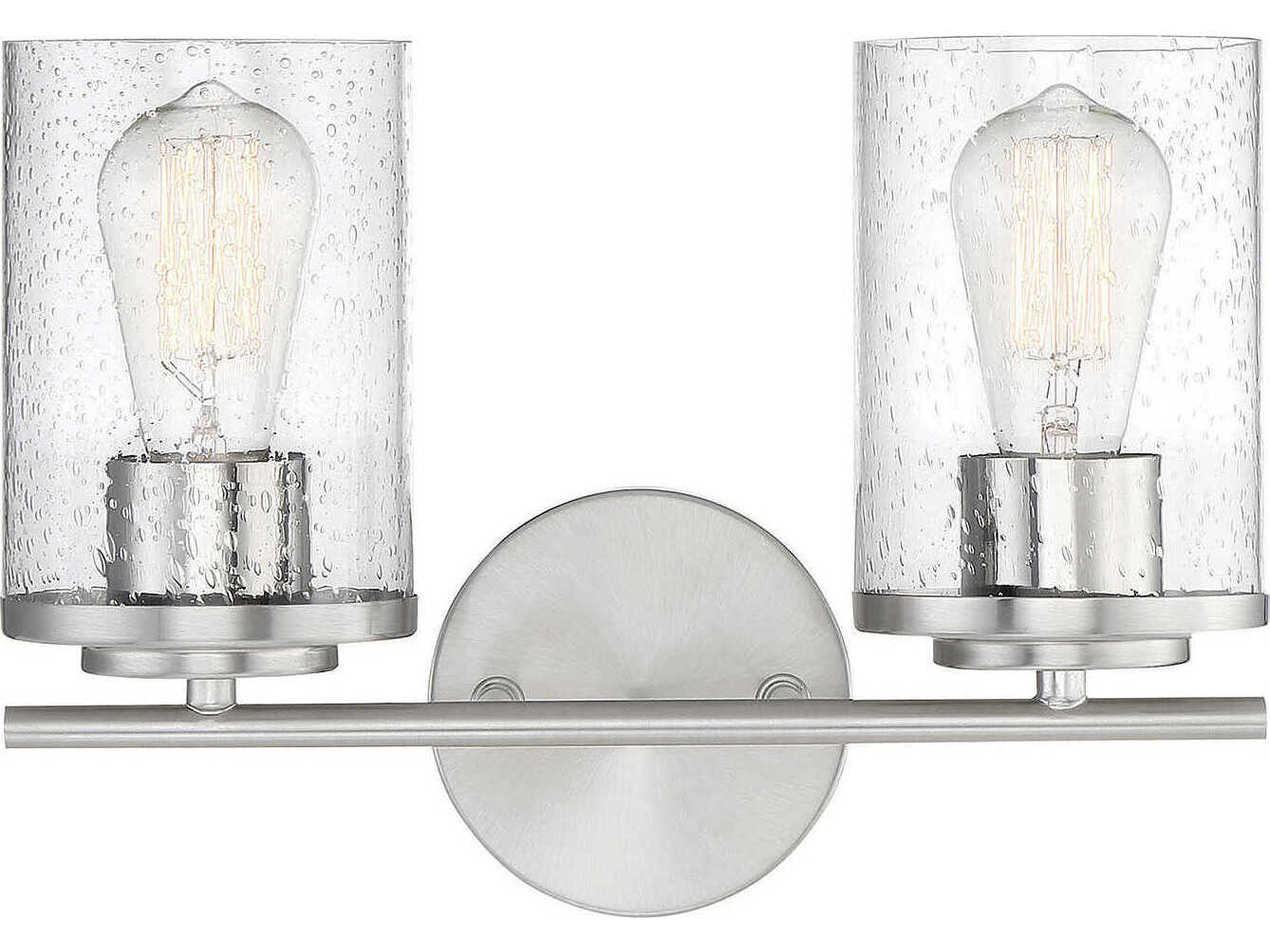 Savoy House Marshall 2-Light Polished Chrome Glass Vanity Light