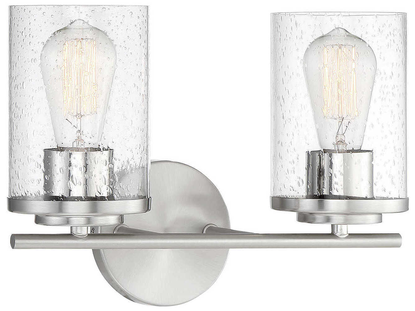 Savoy House Marshall 2-Light Polished Chrome Glass Vanity Light