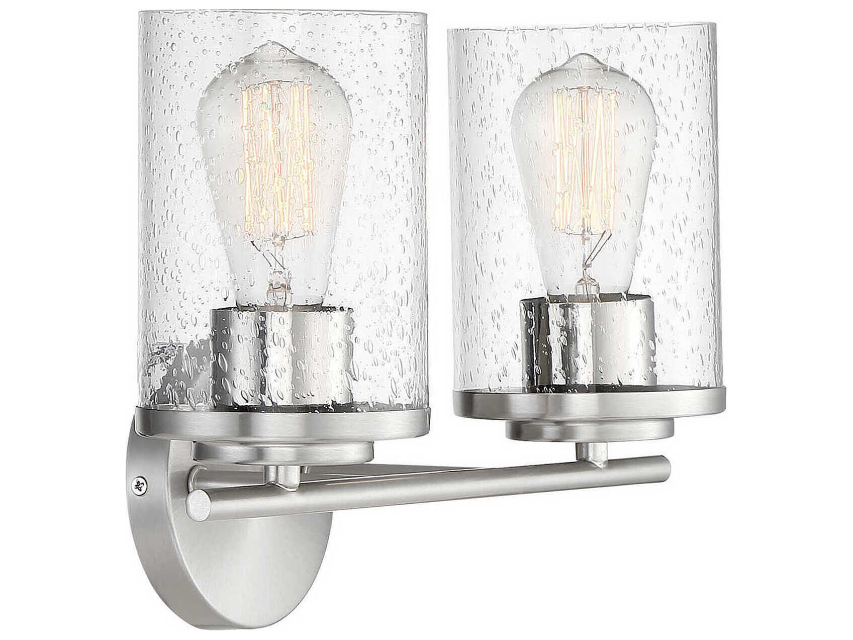 Savoy House Marshall 2-Light Polished Chrome Glass Vanity Light