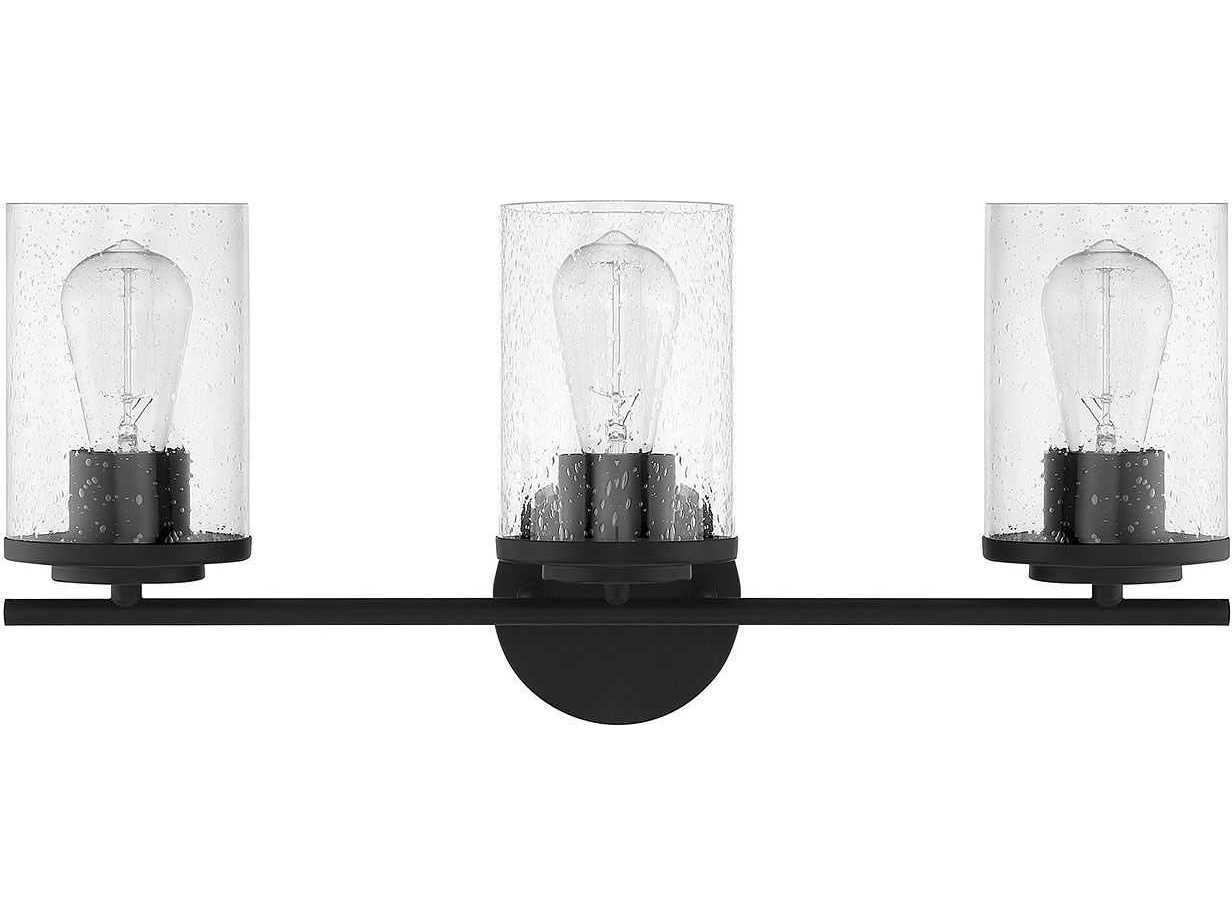 Savoy House Marshall 3-Light Matte Black Glass Vanity Light