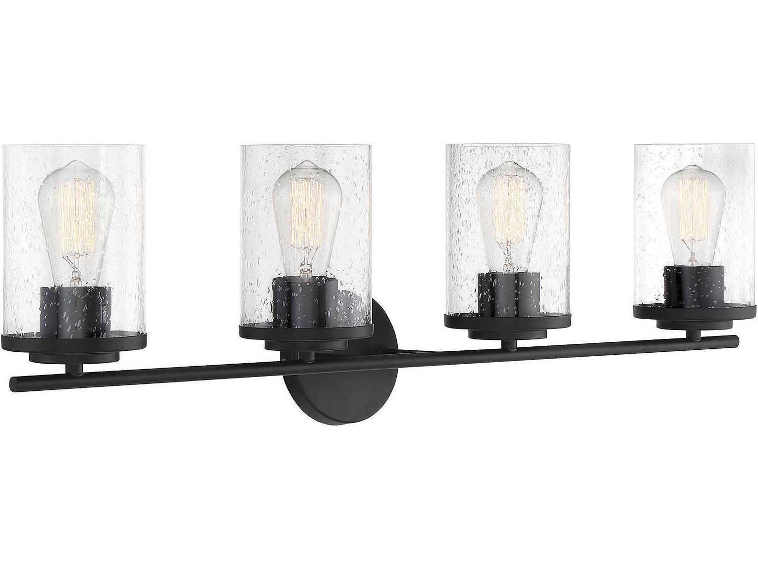 Savoy House Marshall 4-Light Matte Black Glass Vanity Light