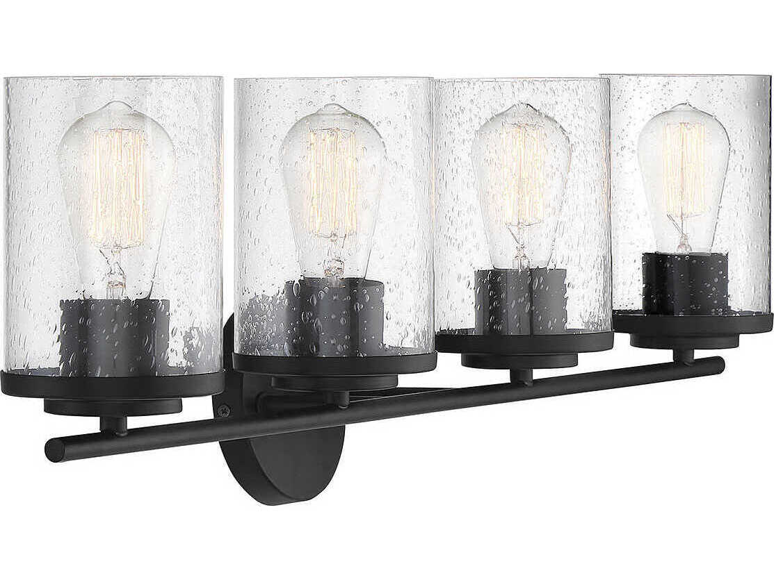 Savoy House Marshall 4-Light Matte Black Glass Vanity Light