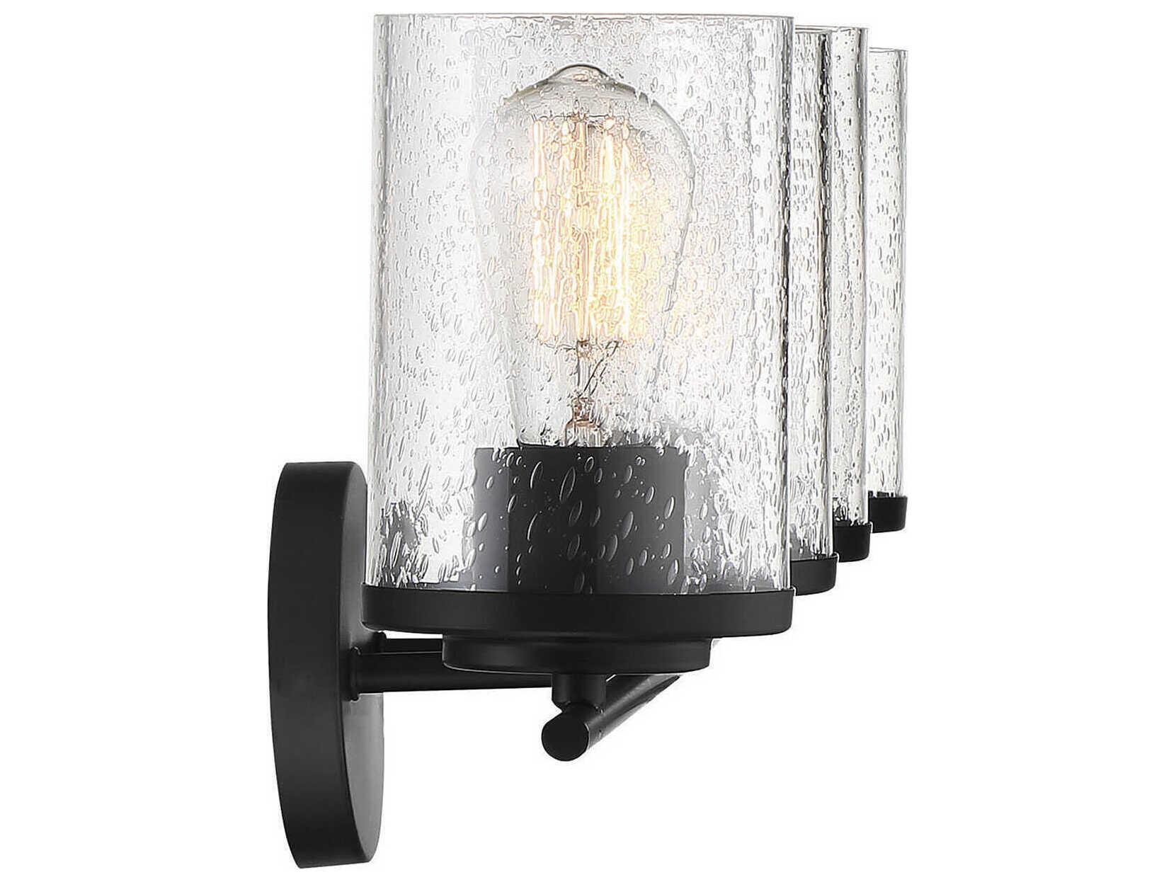 Savoy House Marshall 4-Light Matte Black Glass Vanity Light