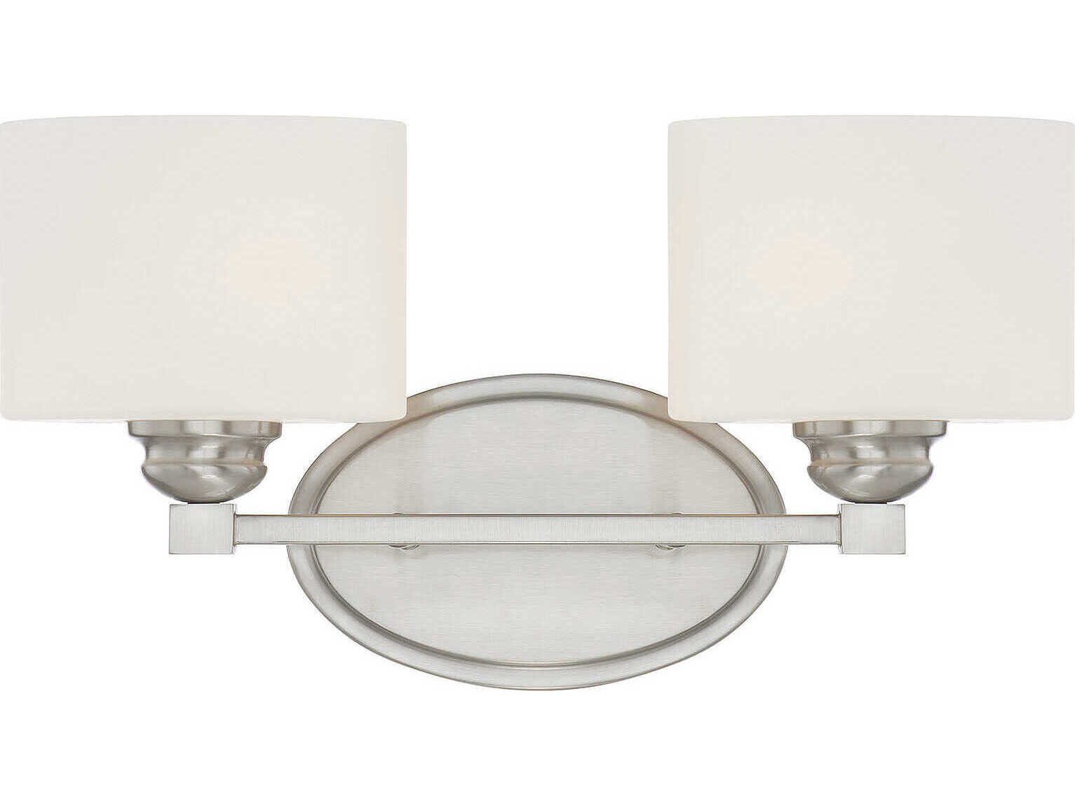 Savoy House Kane 2-Light Satin Nickel Glass Vanity Light