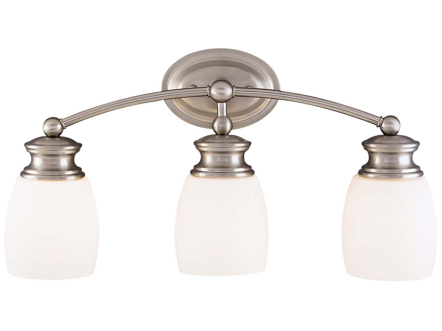 Savoy House Elise 3-Light Satin Nickel Glass Vanity Light