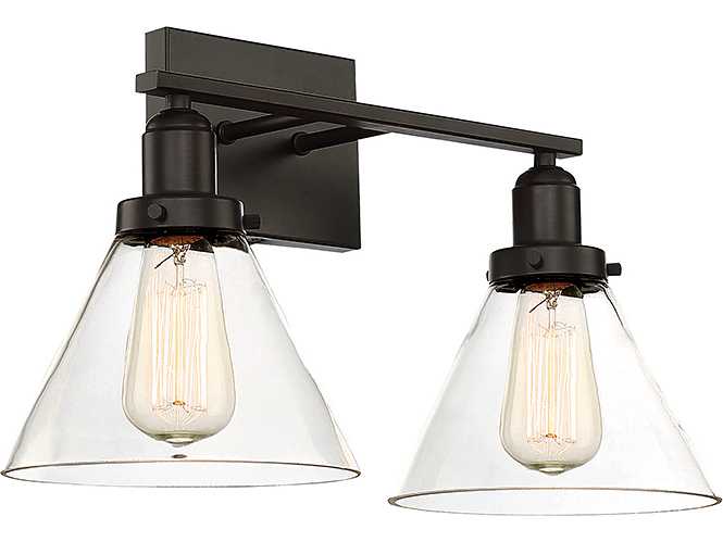 Savoy House Drake 2-Light English Bronze Glass Vanity Light