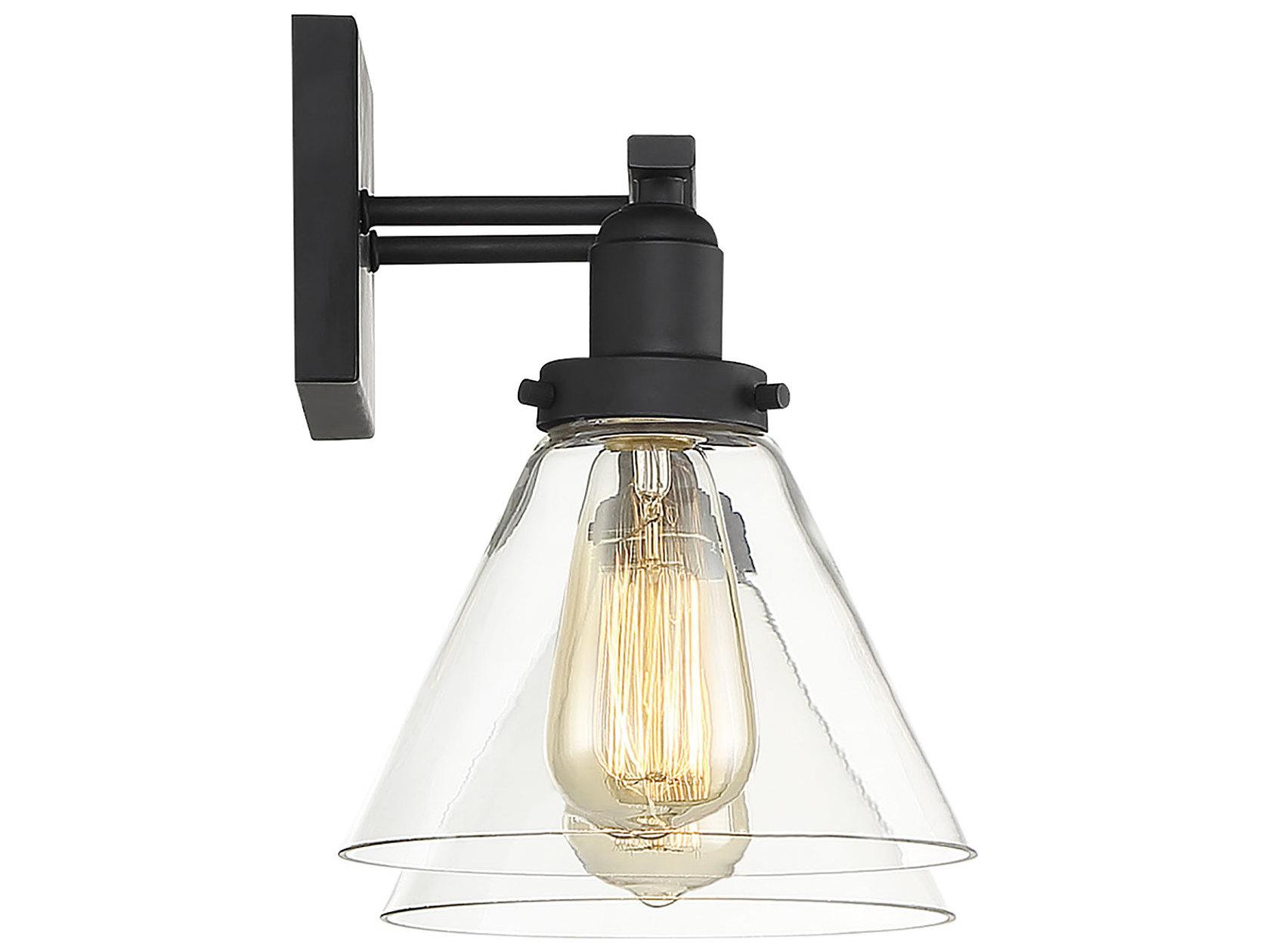 Savoy House Drake 2-Light Black Glass Vanity Light