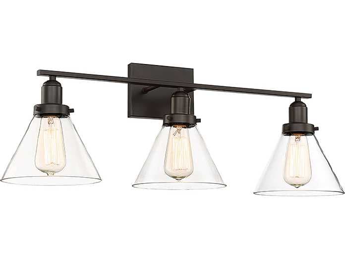 Savoy House Drake 3-Light English Bronze Glass Vanity Light