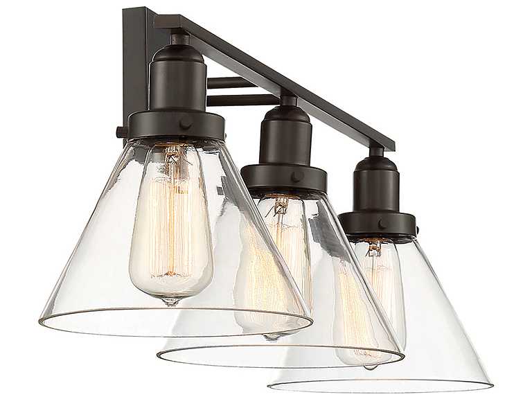 Savoy House Drake 3-Light English Bronze Glass Vanity Light