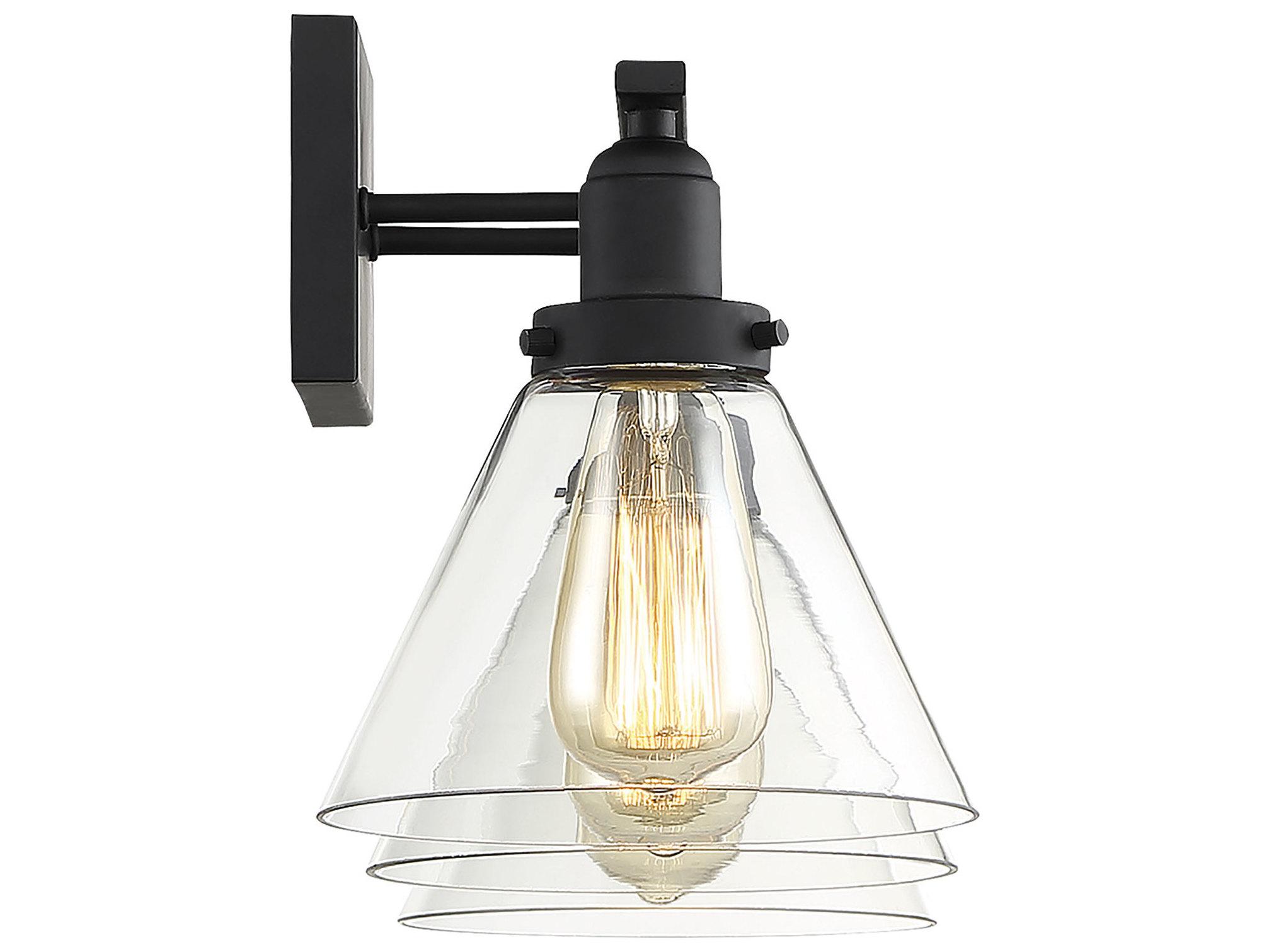 Savoy House Drake 3-Light Black Glass Vanity Light