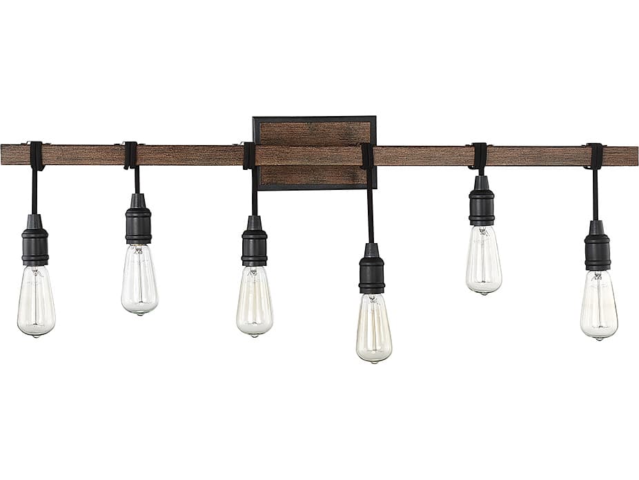 Savoy House Burgess 6-Light Durango Brown Glass Vanity Light