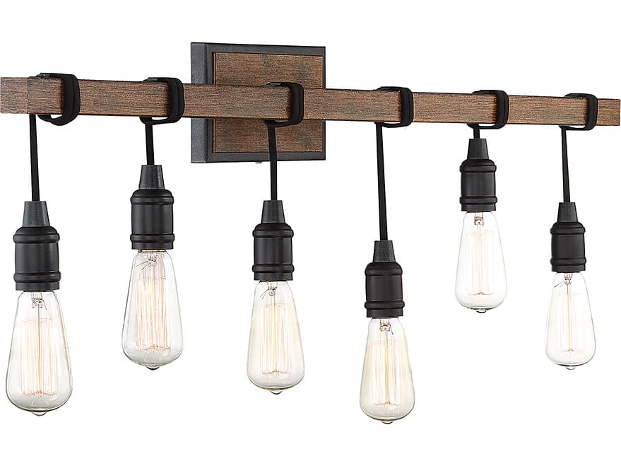 Savoy House Burgess 6-Light Durango Brown Glass Vanity Light