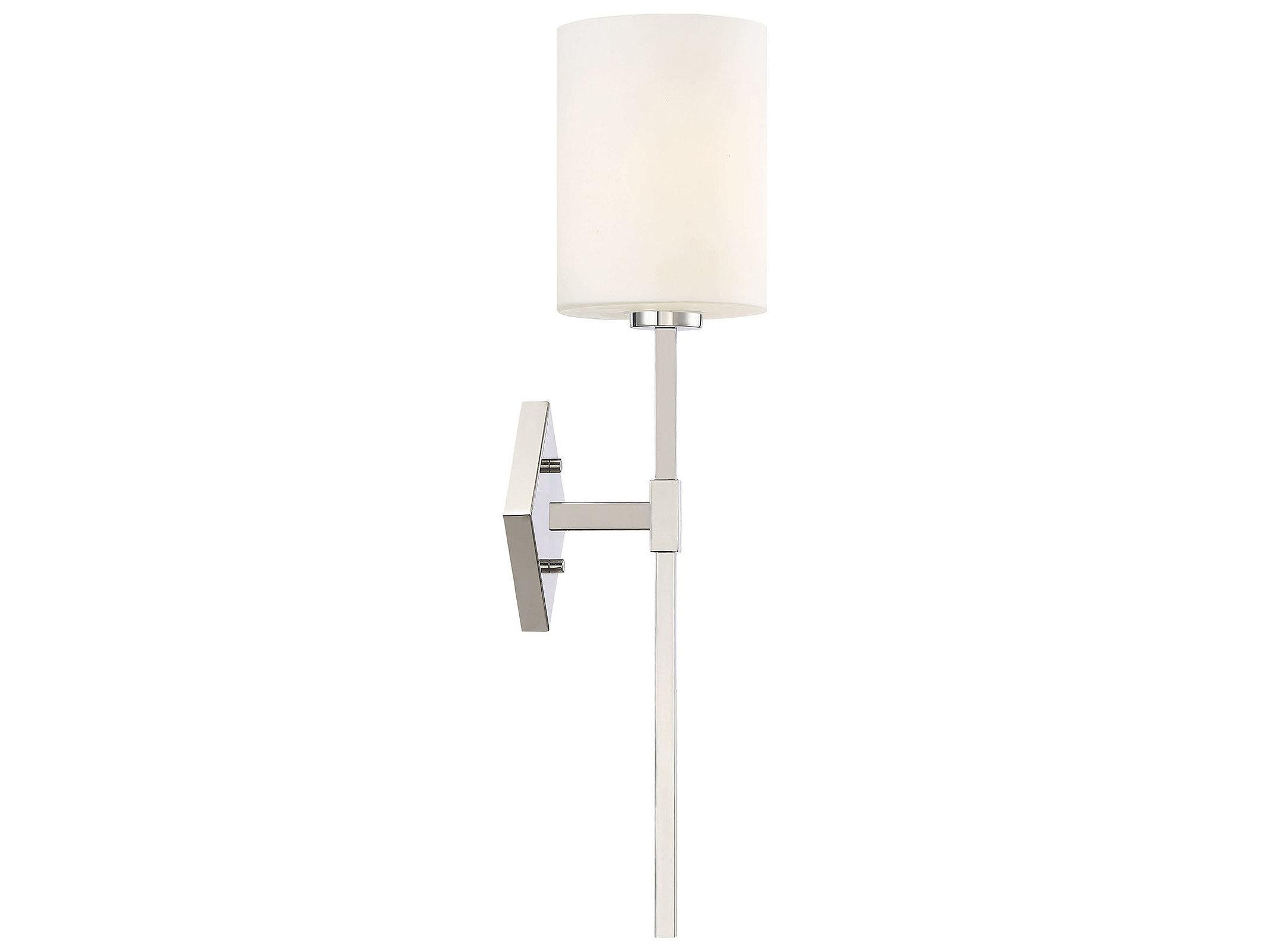 Savoy House Destin 1-Light Polished Nickel Glass Wall Sconce