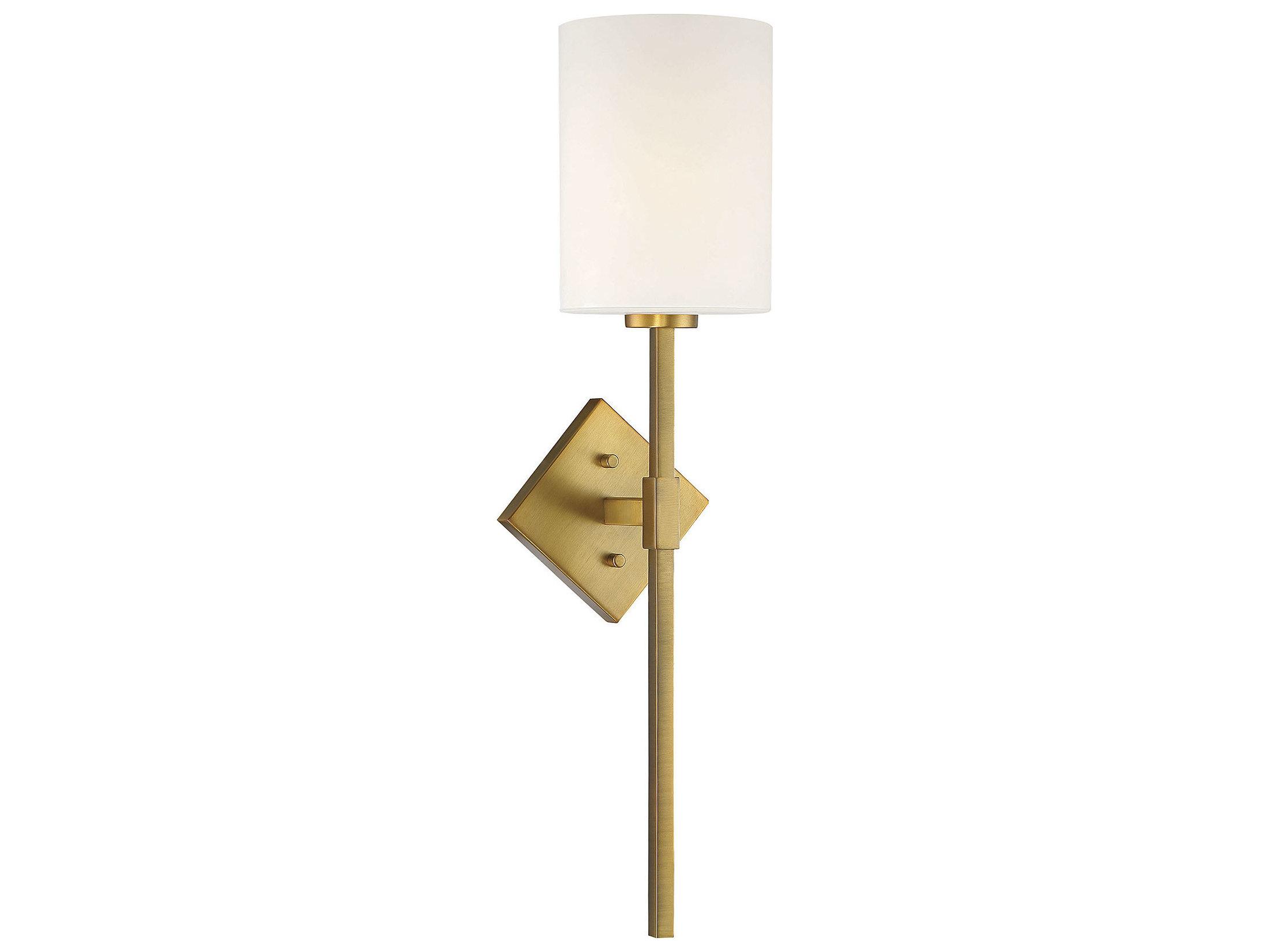 Savoy House Destin 1-Light Warm Brass Glass Wall Sconce