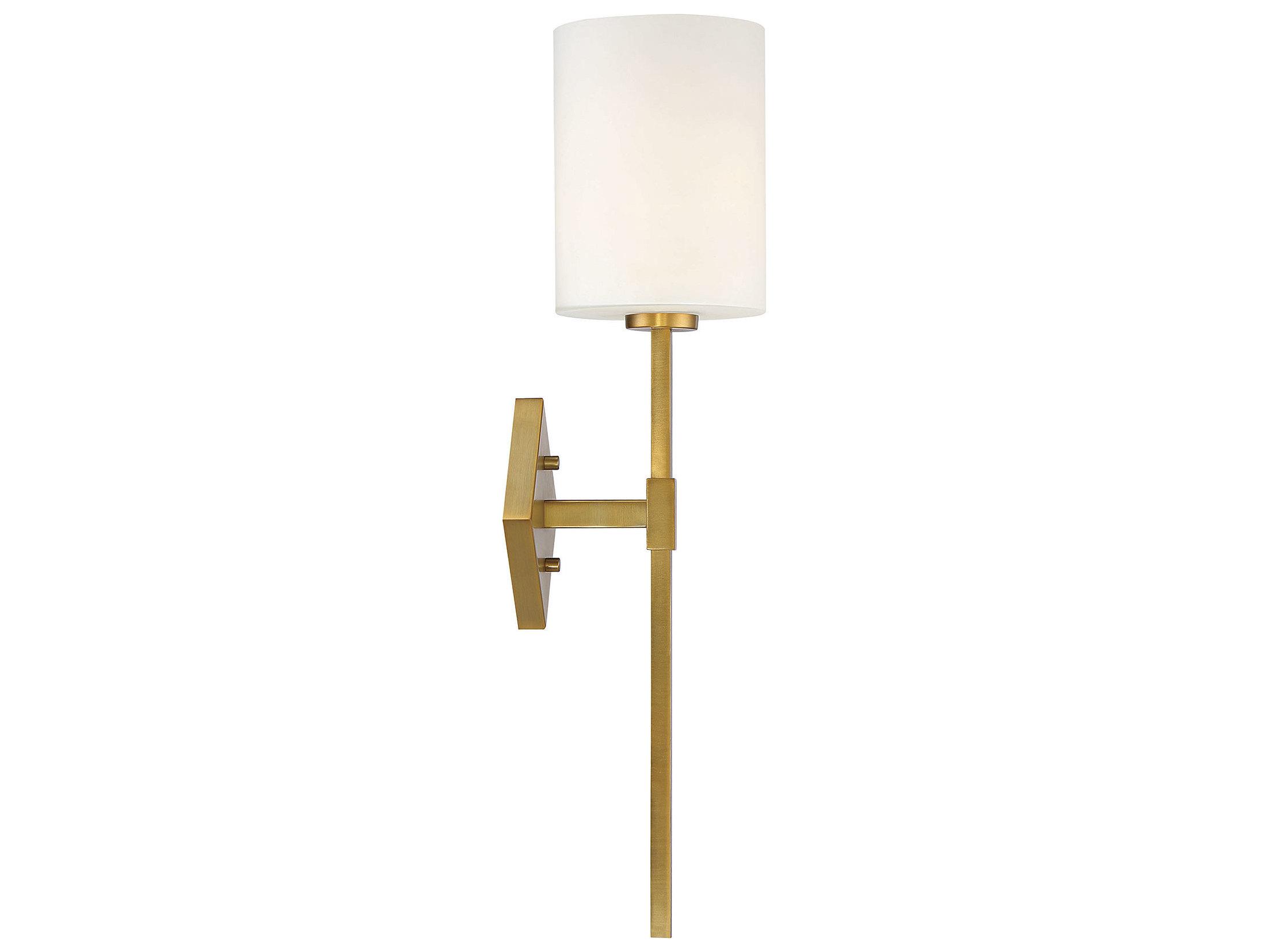 Savoy House Destin 1-Light Warm Brass Glass Wall Sconce