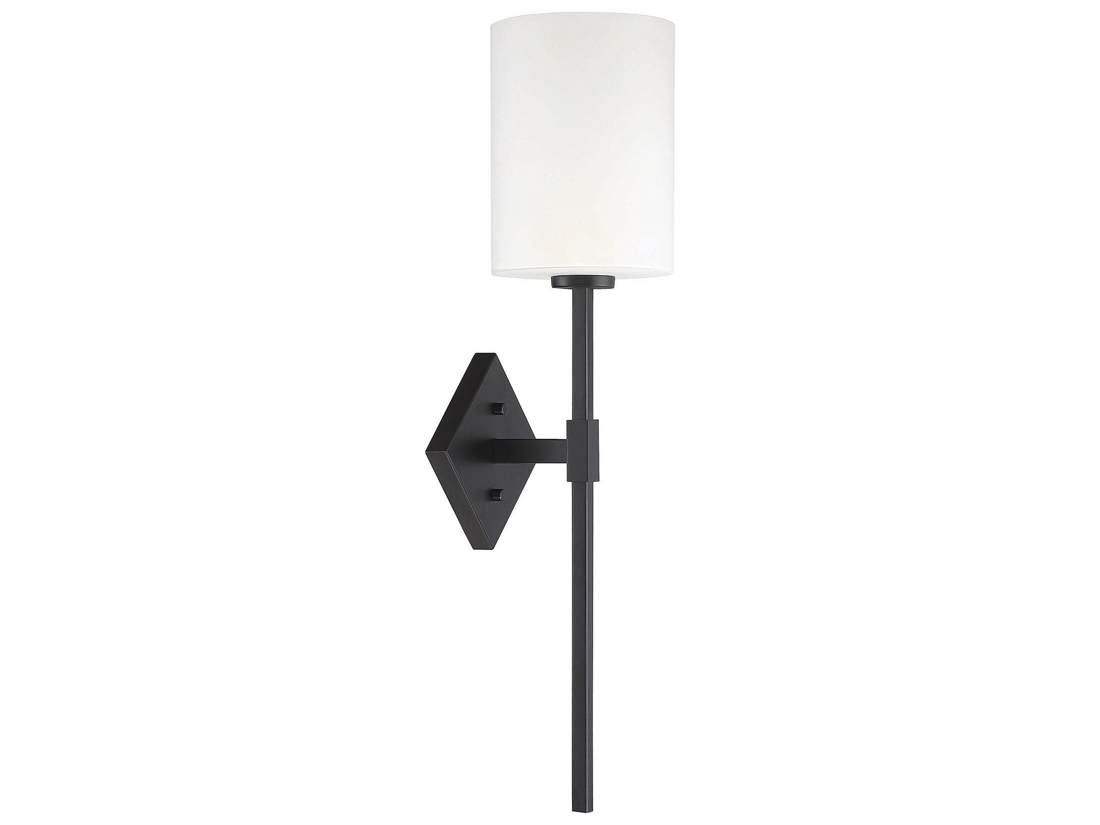 Savoy House Destin 1-Light Matte Black Glass Wall Sconce