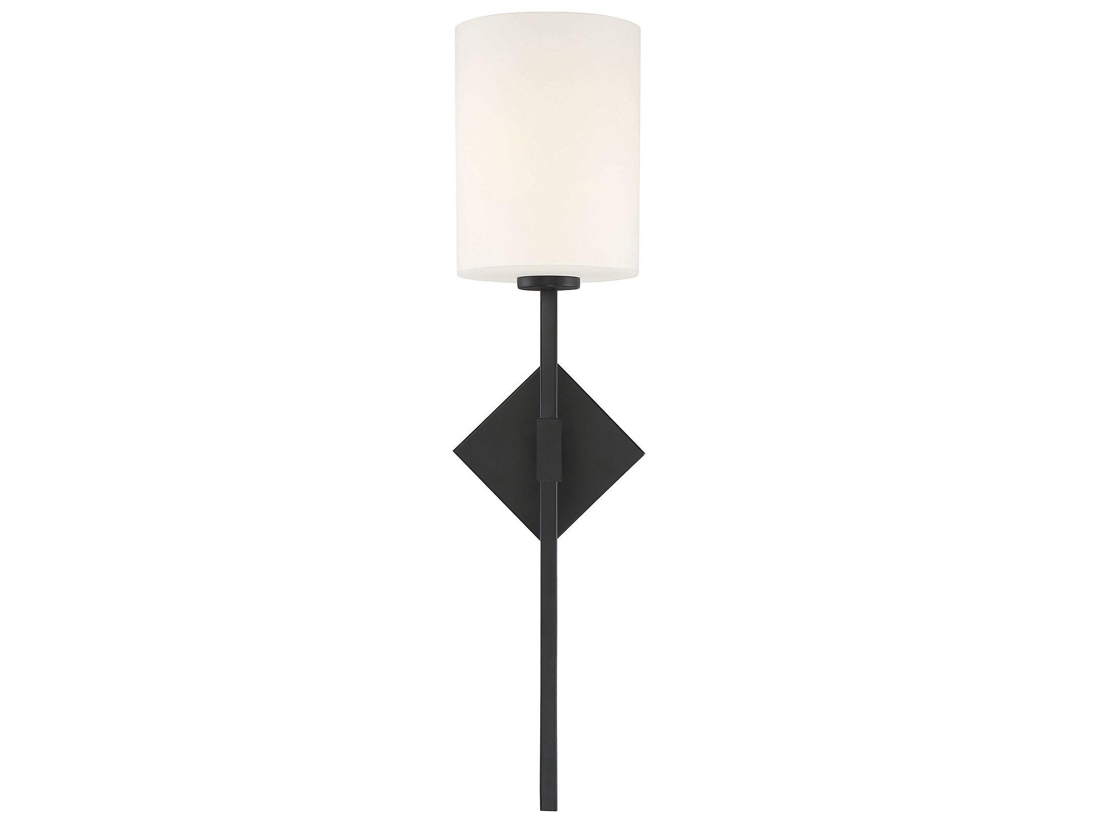 Savoy House Destin 1-Light Matte Black Glass Wall Sconce
