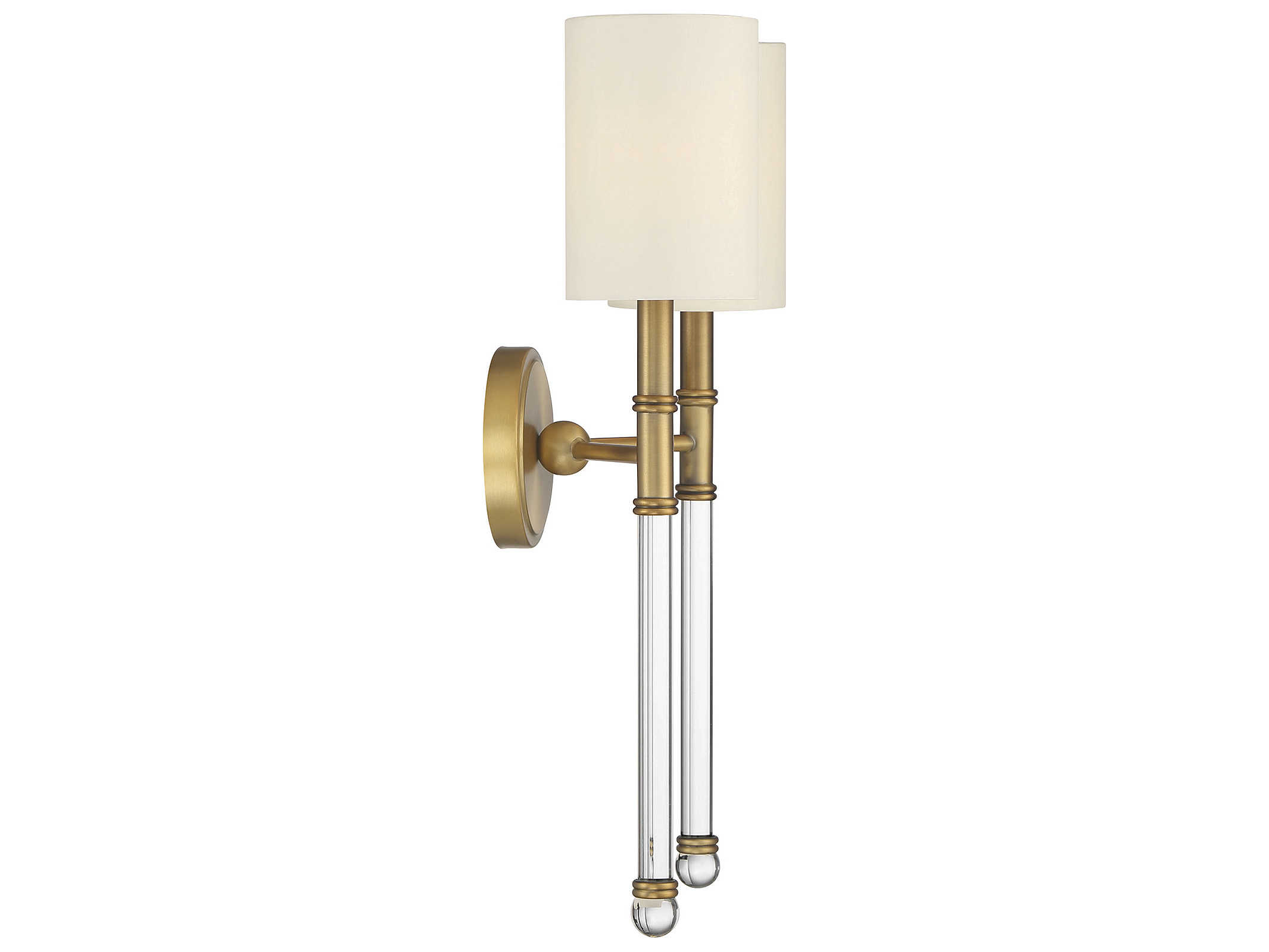 Savoy House Fremont 2-Light Warm Brass Glass Wall Sconce