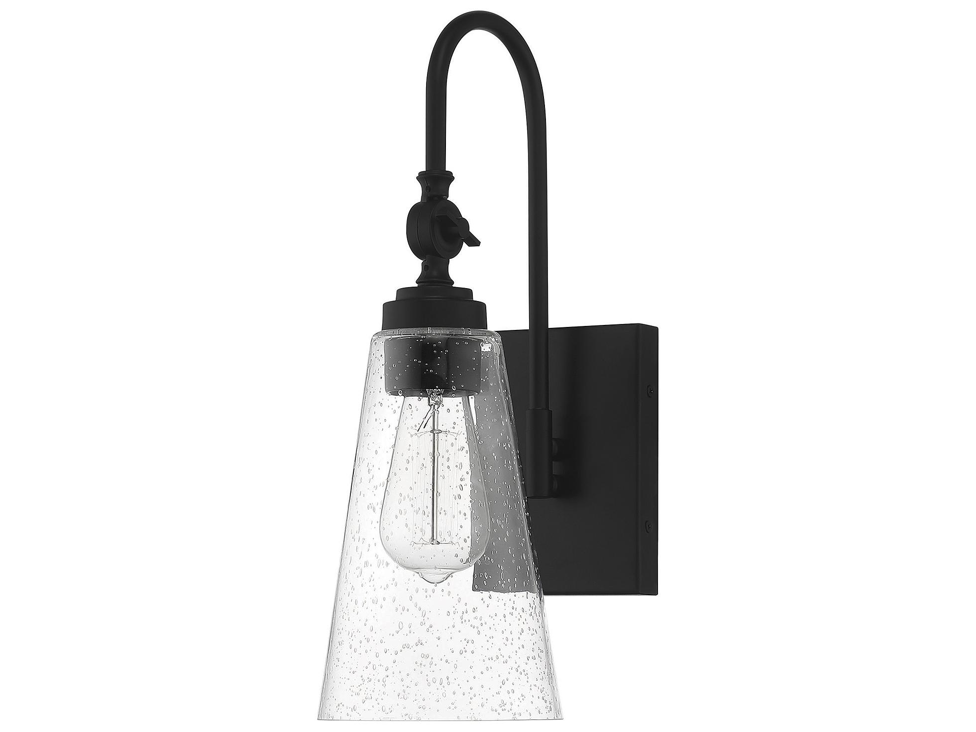 Savoy House York 1-Light Matte Black Glass Wall Sconce