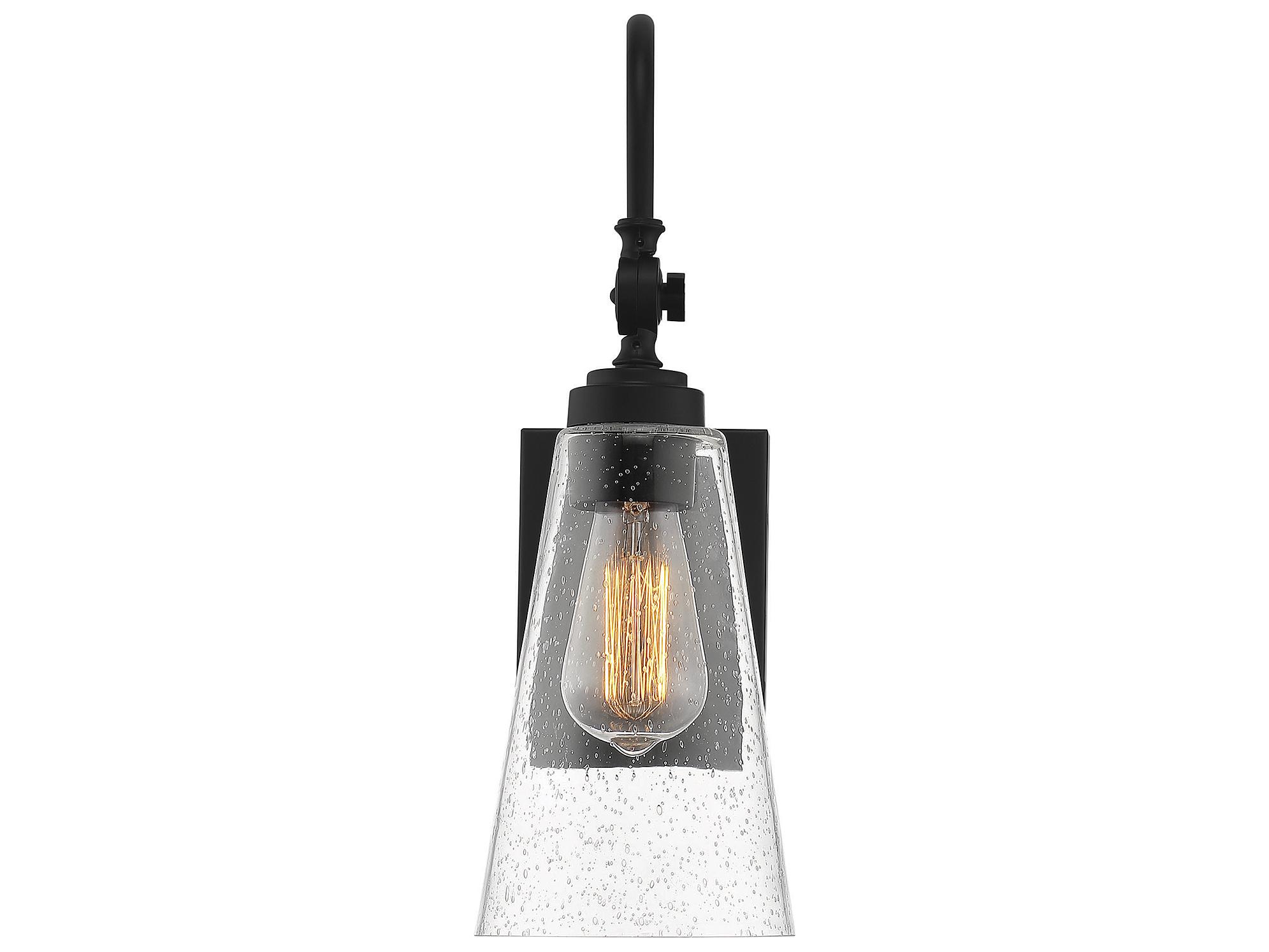 Savoy House York 1-Light Matte Black Glass Wall Sconce