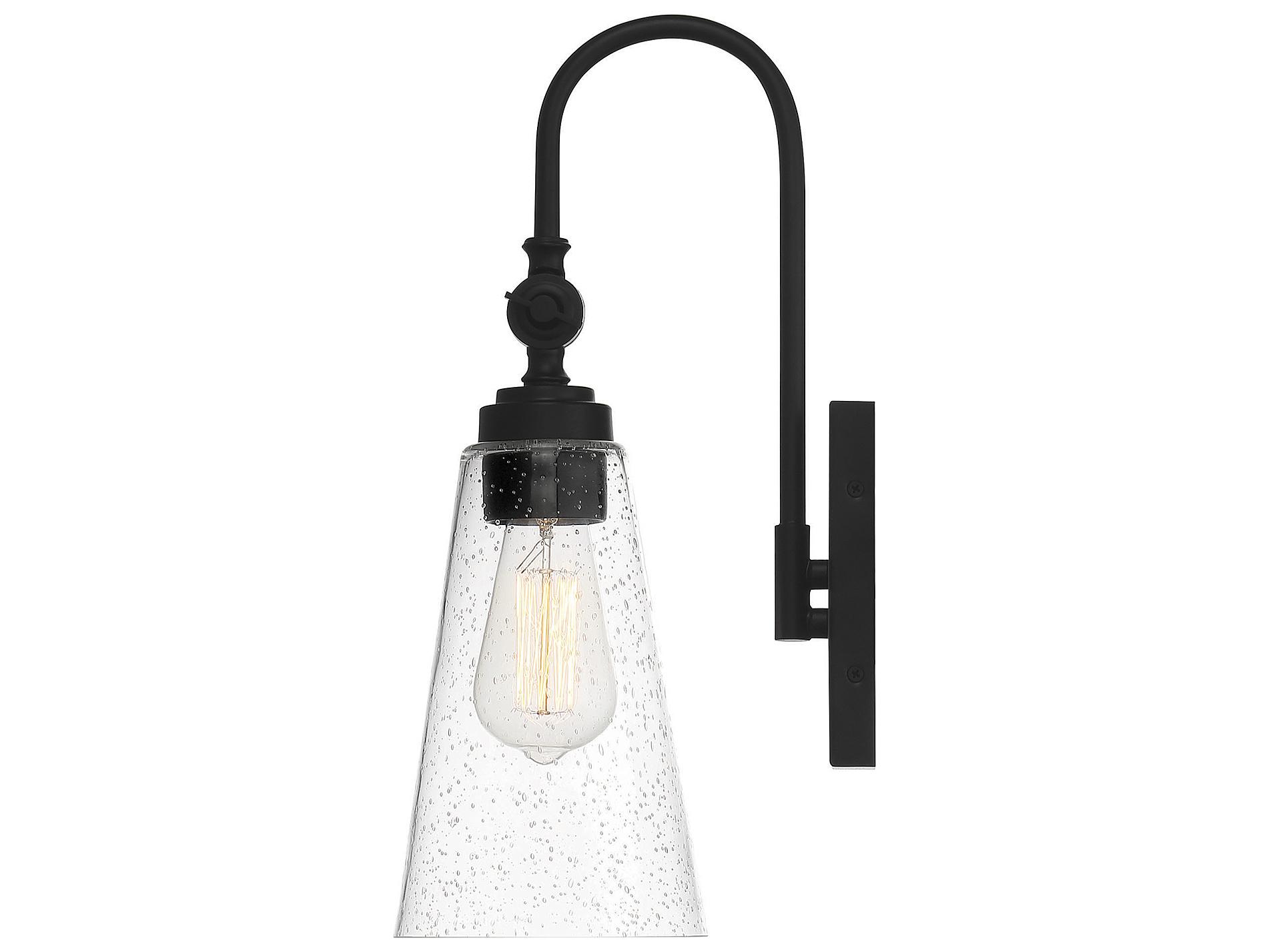 Savoy House York 1-Light Matte Black Glass Wall Sconce