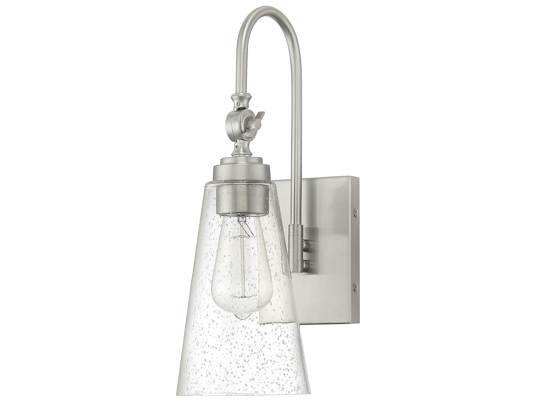 Savoy House York 1-Light Satin Nickel Glass Wall Sconce