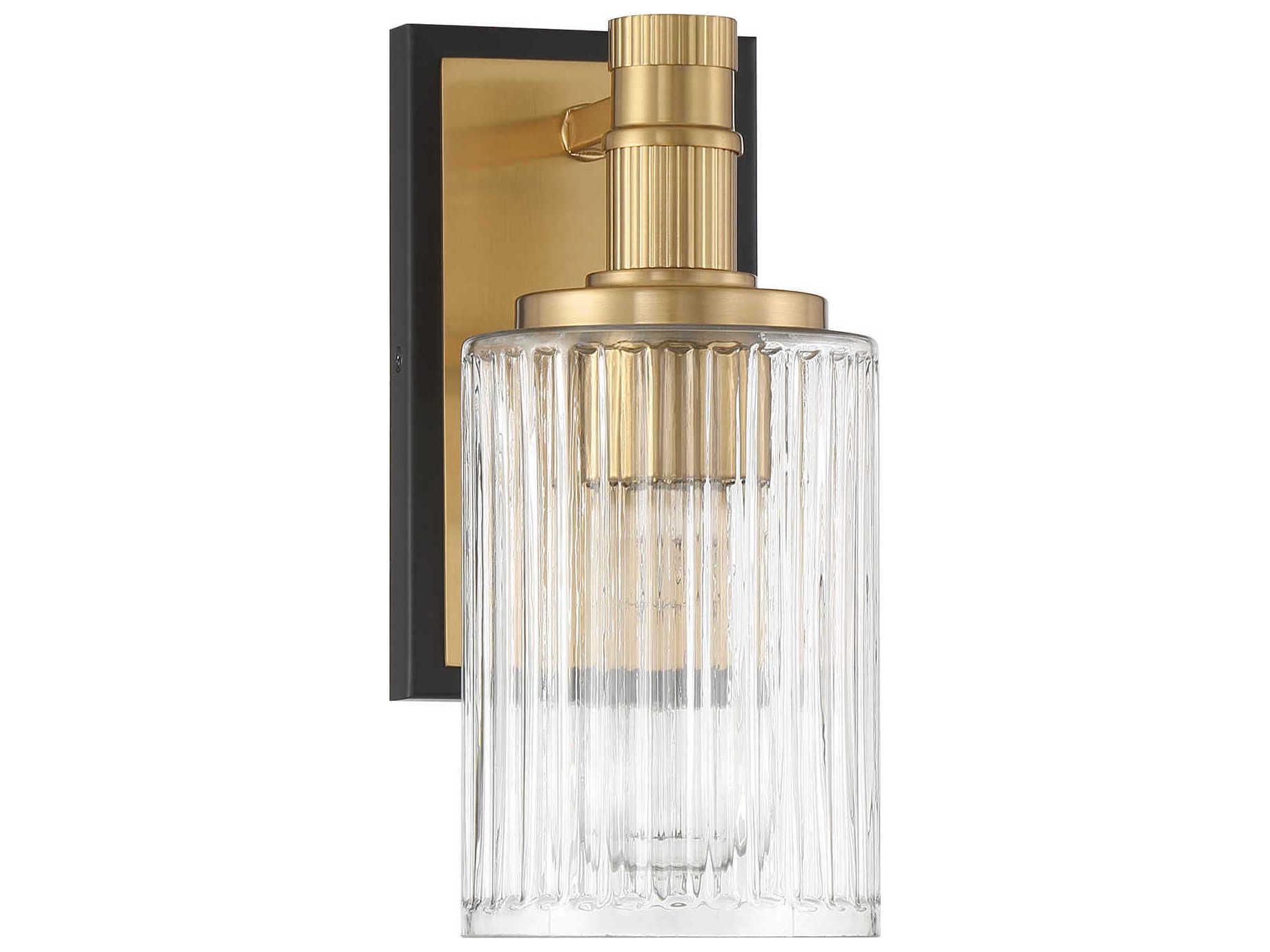 Savoy House Concord 1-Light Matte Black Warm Brass Wall Sconce