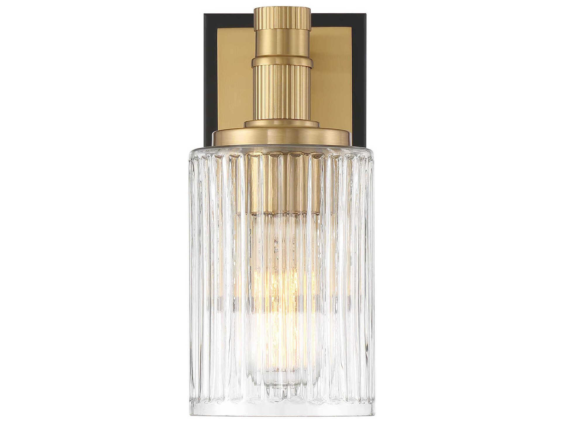 Savoy House Concord 1-Light Matte Black Warm Brass Wall Sconce