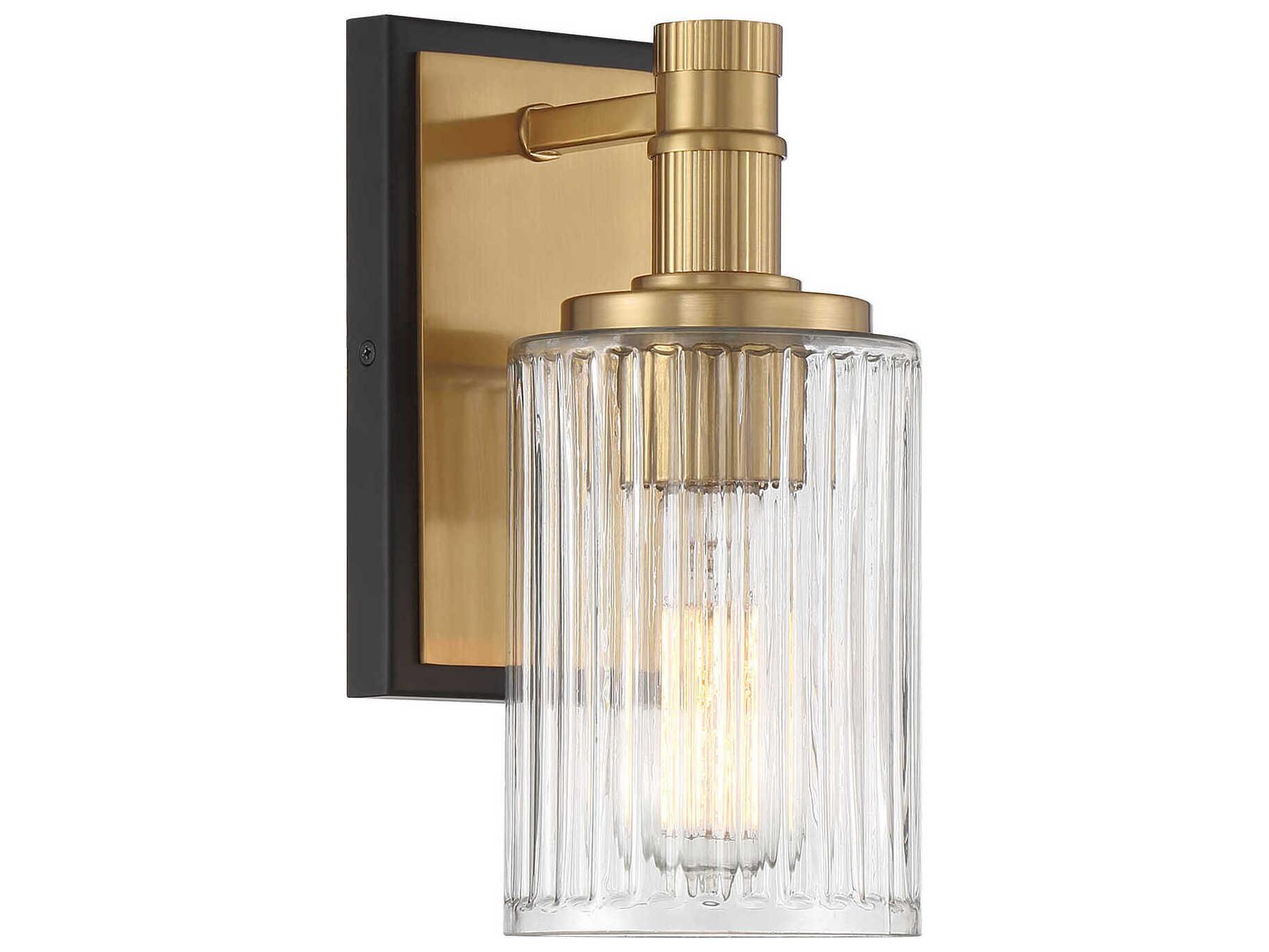Savoy House Concord 1-Light Matte Black Warm Brass Wall Sconce