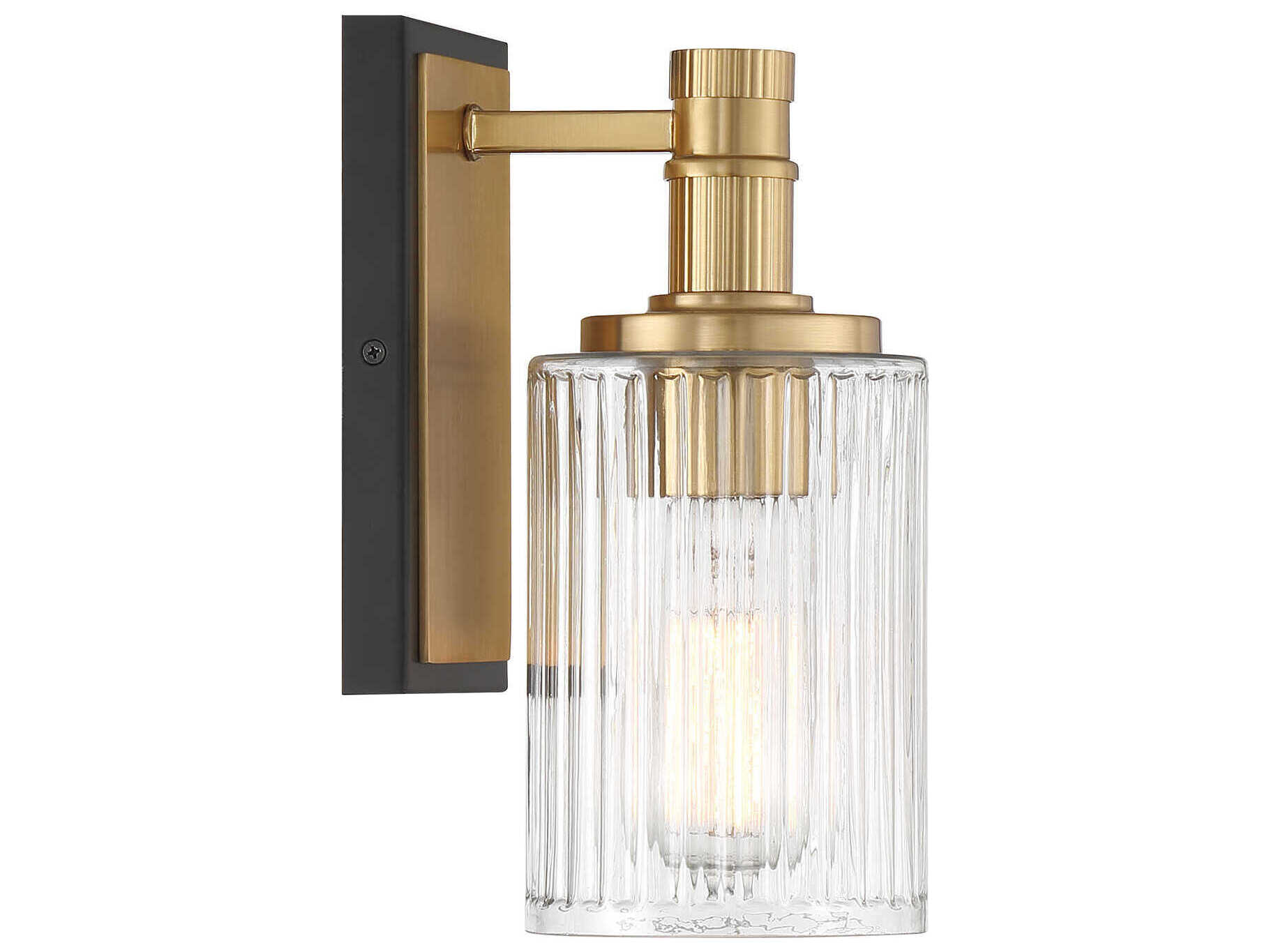 Savoy House Concord 1-Light Matte Black Warm Brass Wall Sconce