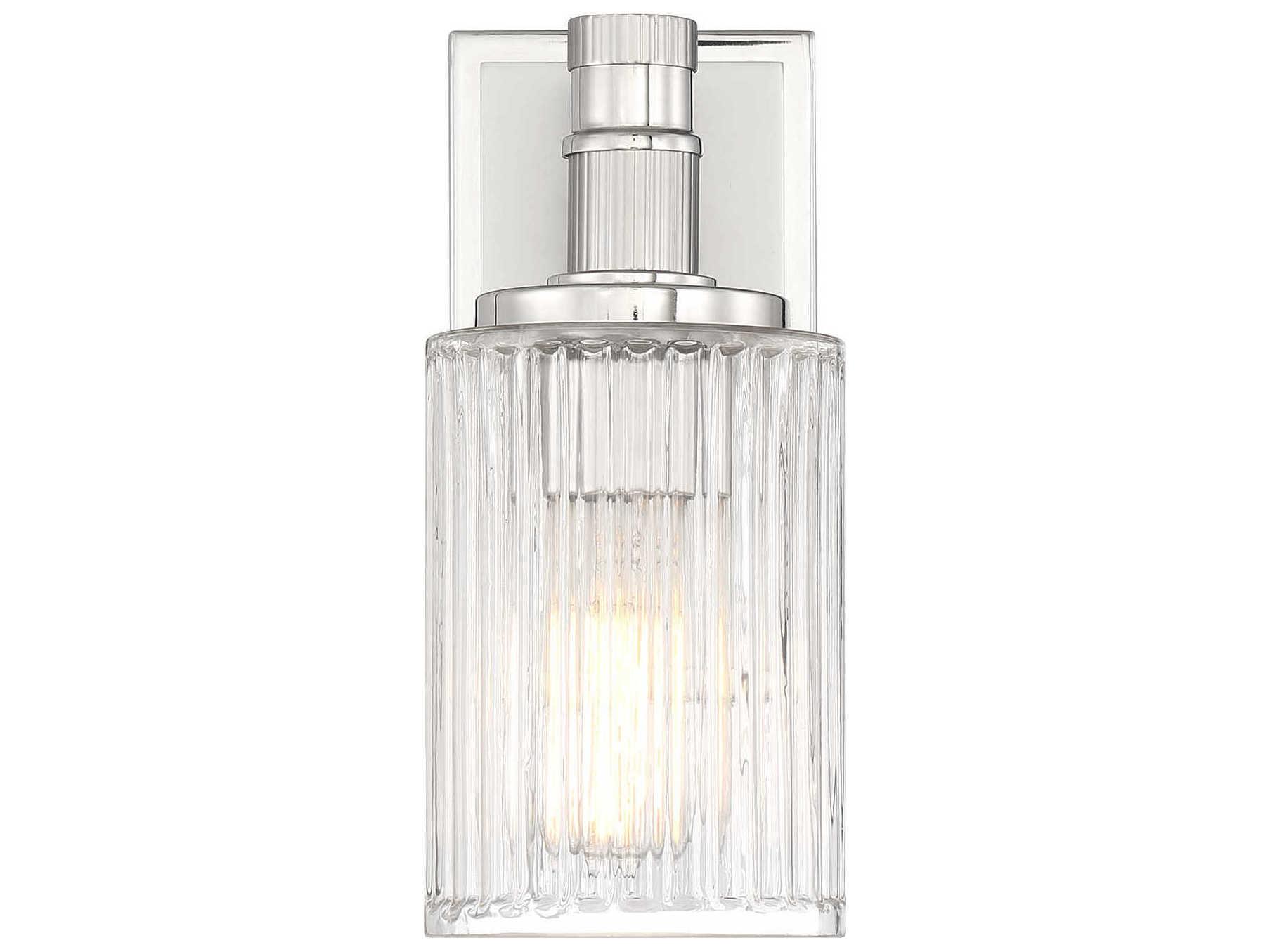 Savoy House Concord 1-Light Silver Polished Nickel Wall Sconce