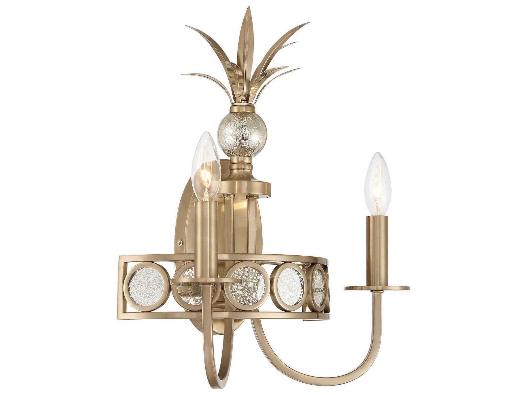 Savoy House Hearst 2-Light Noble Brass Wall Sconce