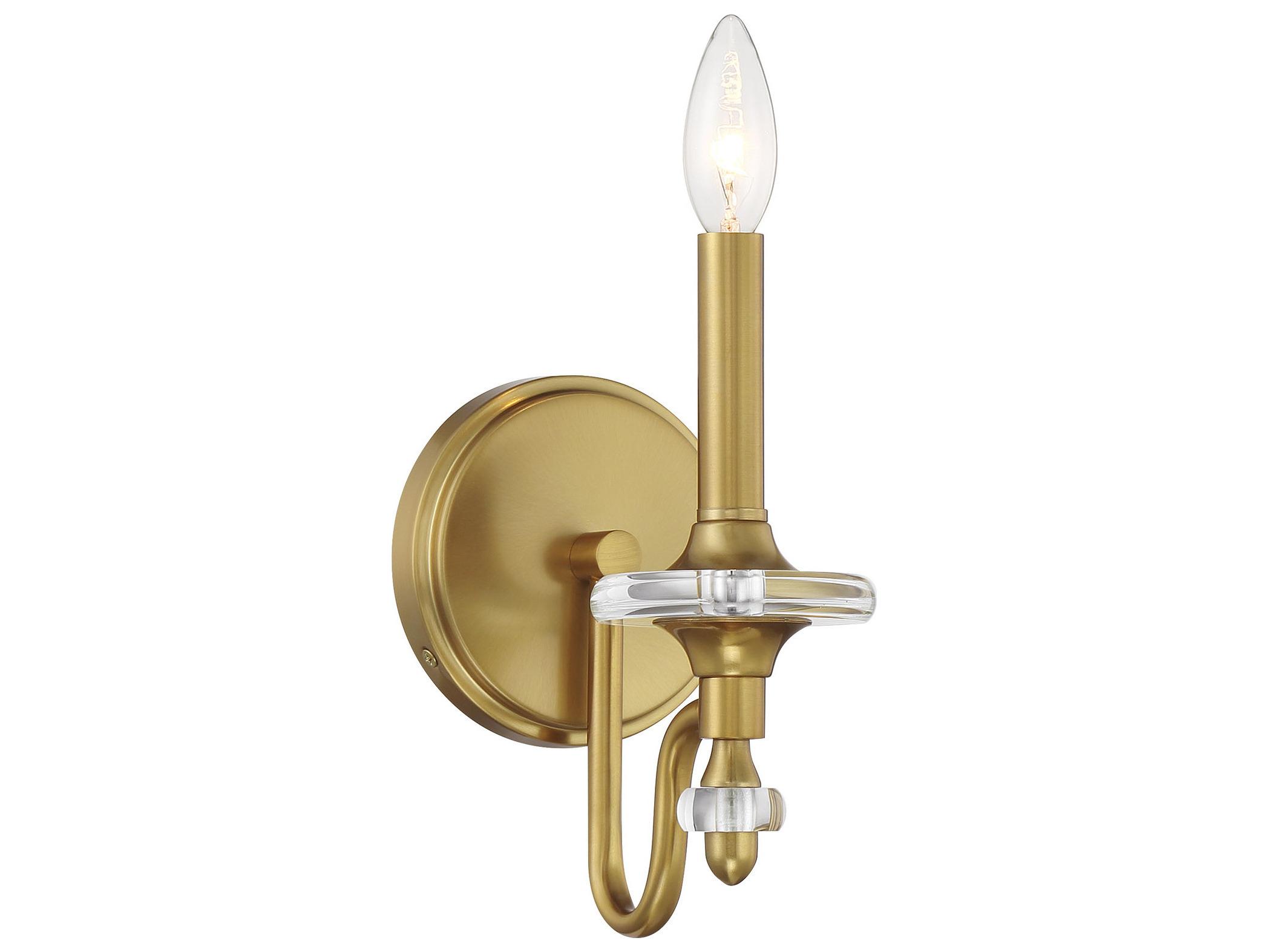 Savoy House Champlain 1-Light Warm Brass Traditional Wall Sconce