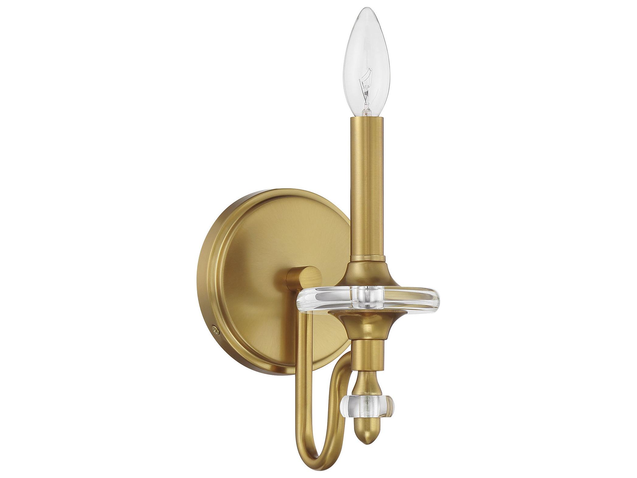 Savoy House Champlain 1-Light Warm Brass Traditional Wall Sconce