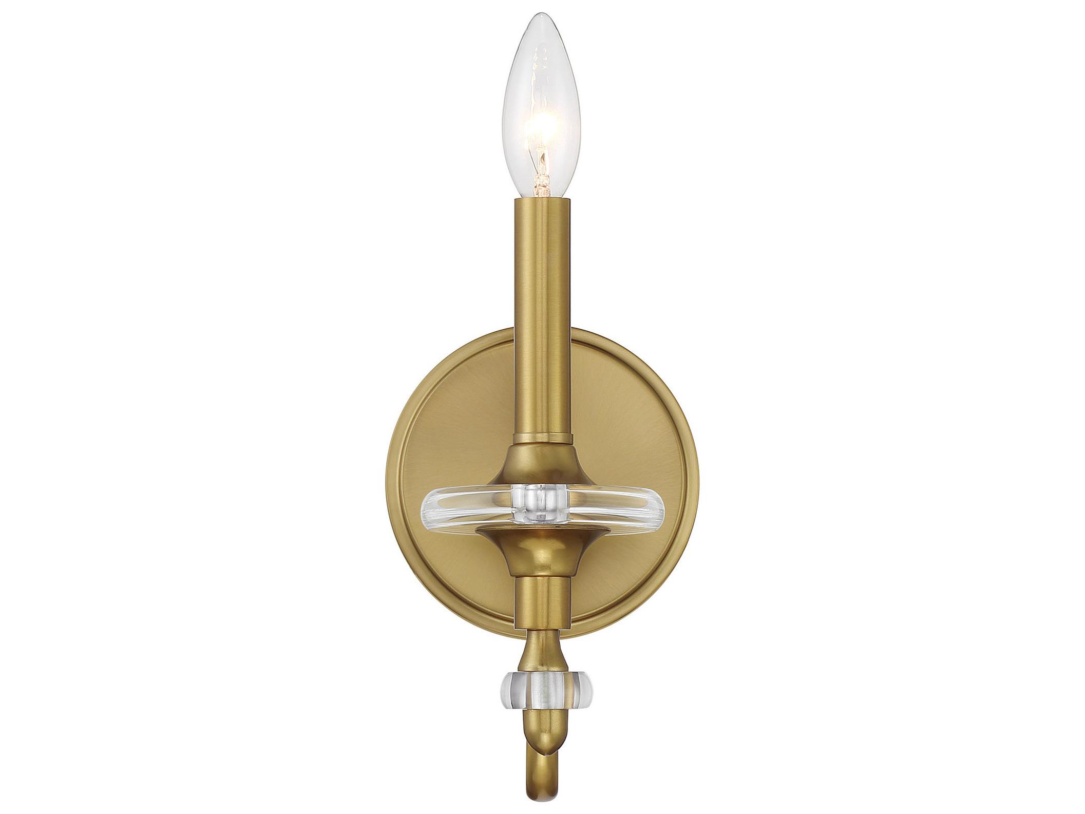 Savoy House Champlain 1-Light Warm Brass Traditional Wall Sconce