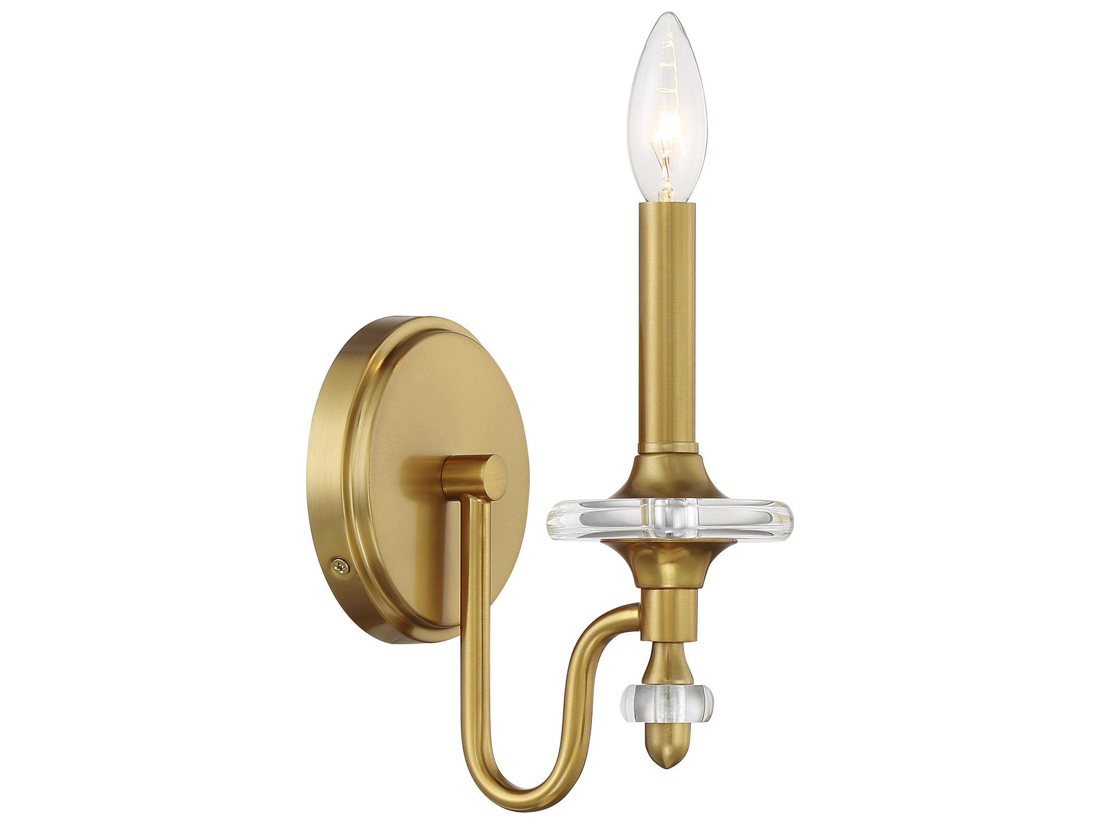 Savoy House Champlain 1-Light Warm Brass Traditional Wall Sconce