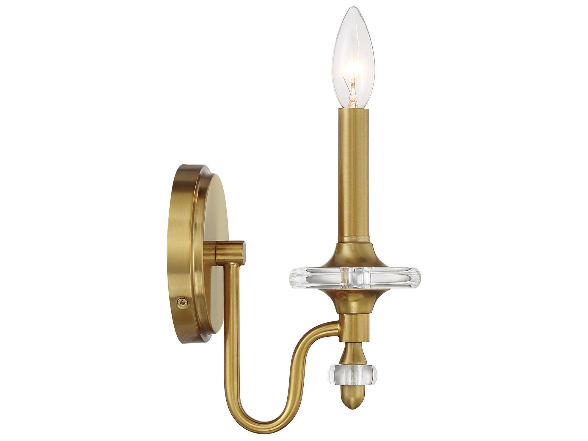 Savoy House Champlain 1-Light Warm Brass Traditional Wall Sconce