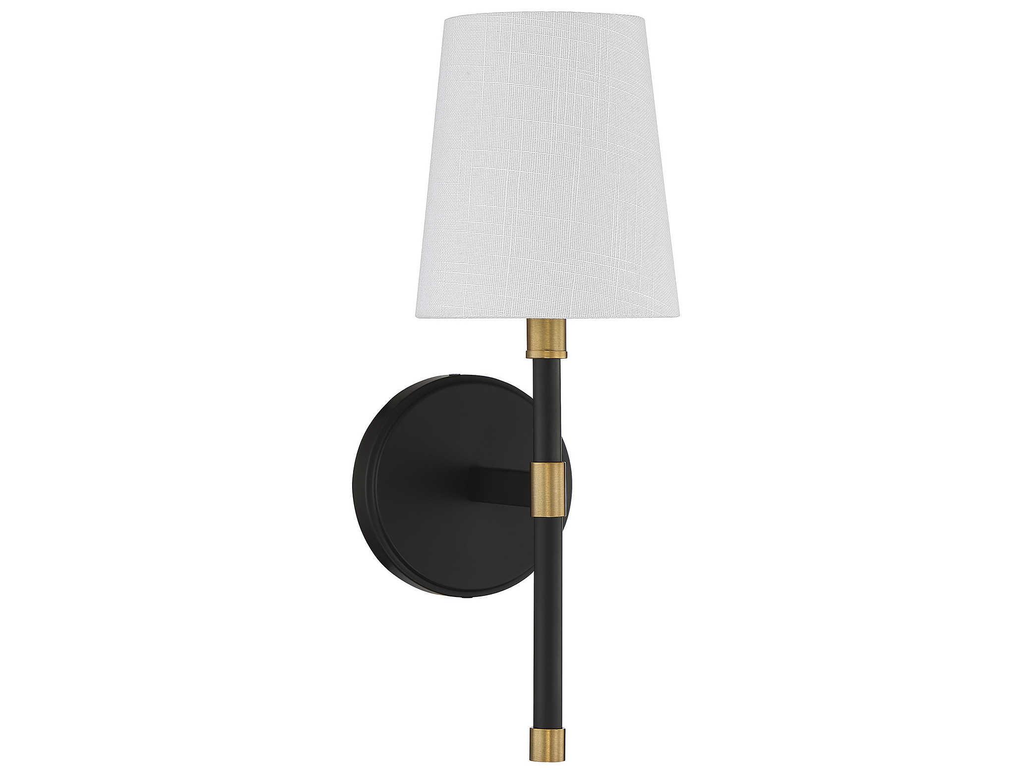 Savoy House Brody 1-Light Matte Black Warm Brass Wall Sconce