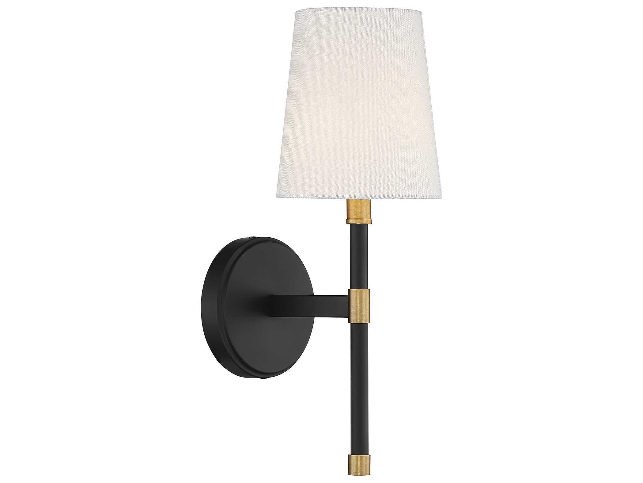 Savoy House Brody 1-Light Matte Black Warm Brass Wall Sconce