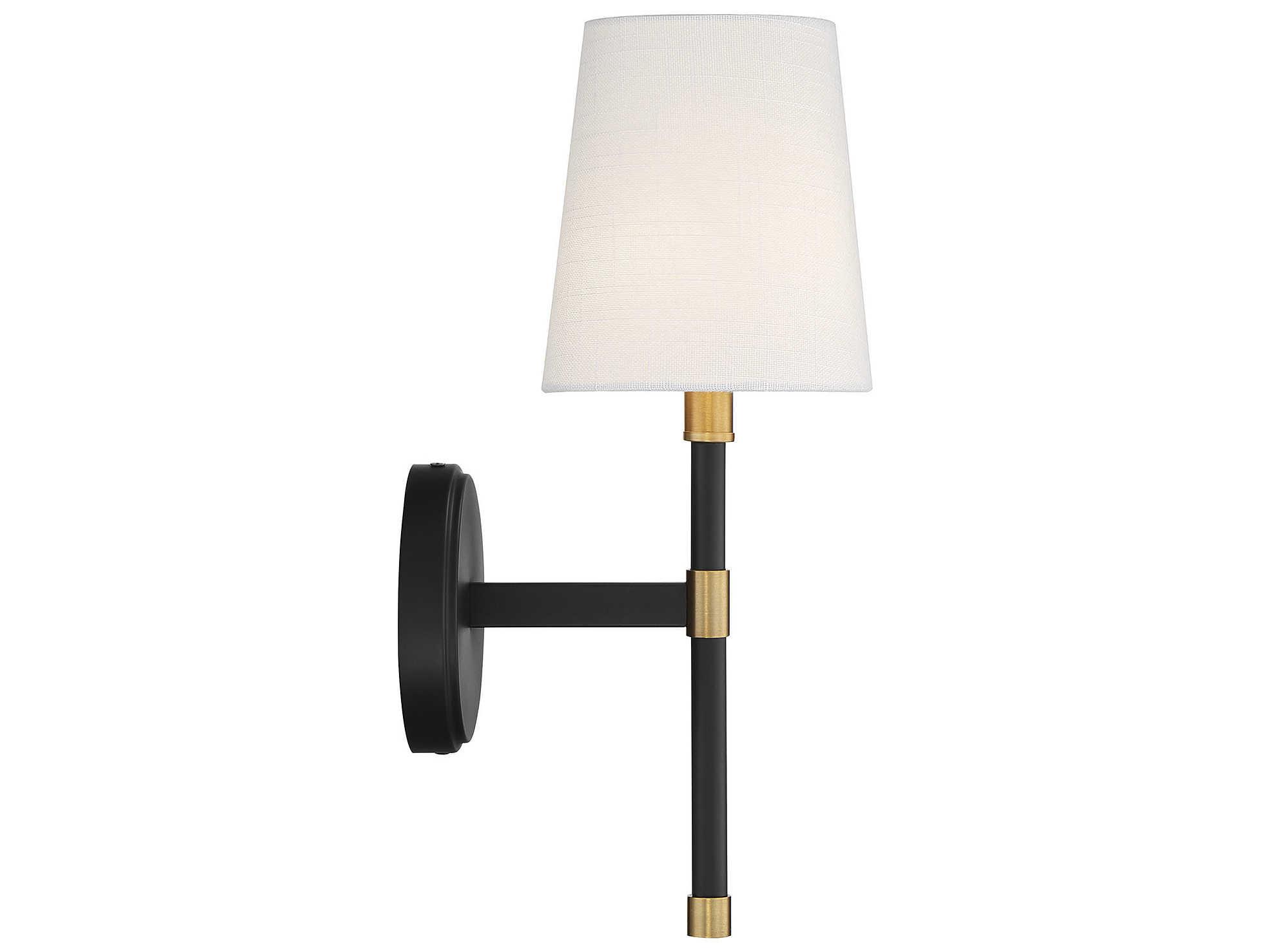 Savoy House Brody 1-Light Matte Black Warm Brass Wall Sconce