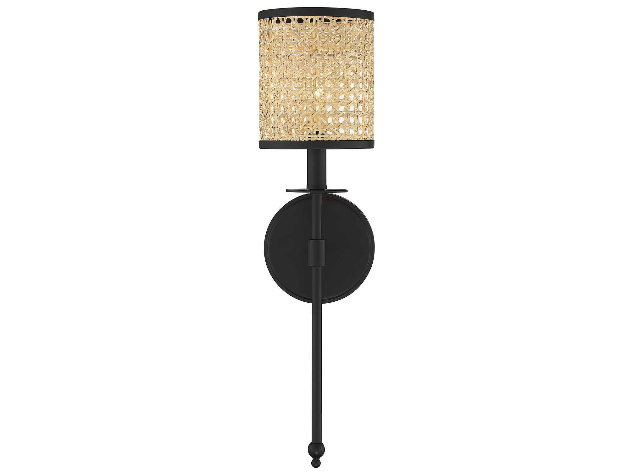 Savoy House Jaylar 1-Light Matte Black Brown Wall Sconce