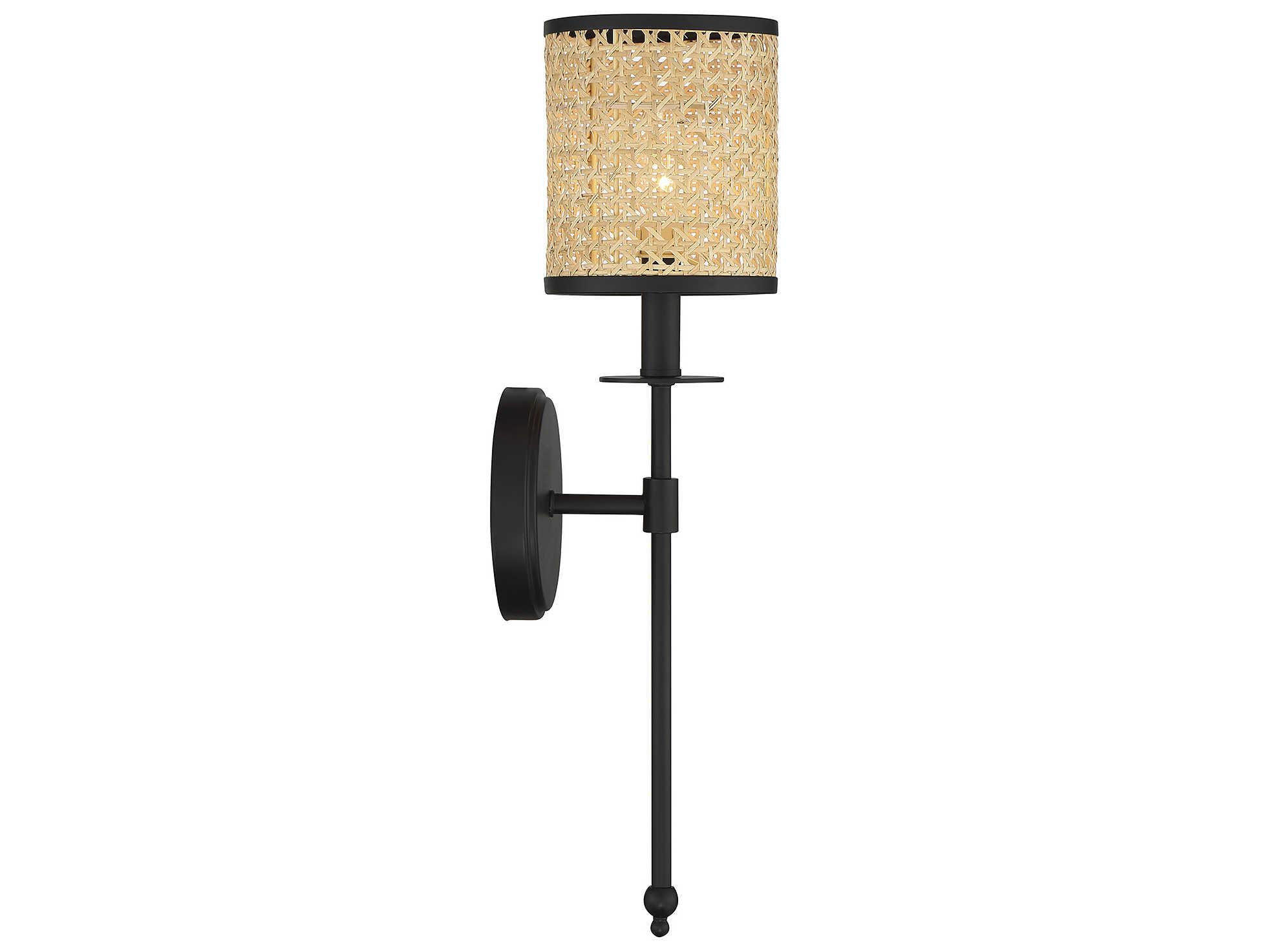 Savoy House Jaylar 1-Light Matte Black Brown Wall Sconce
