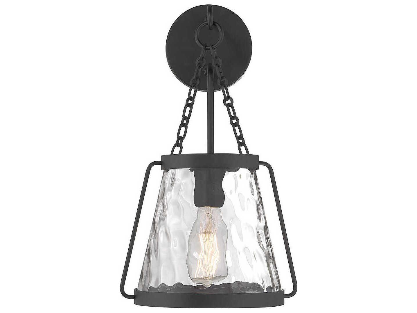 Savoy House Crawford 1-Light Matte Black Glass Wall Sconce