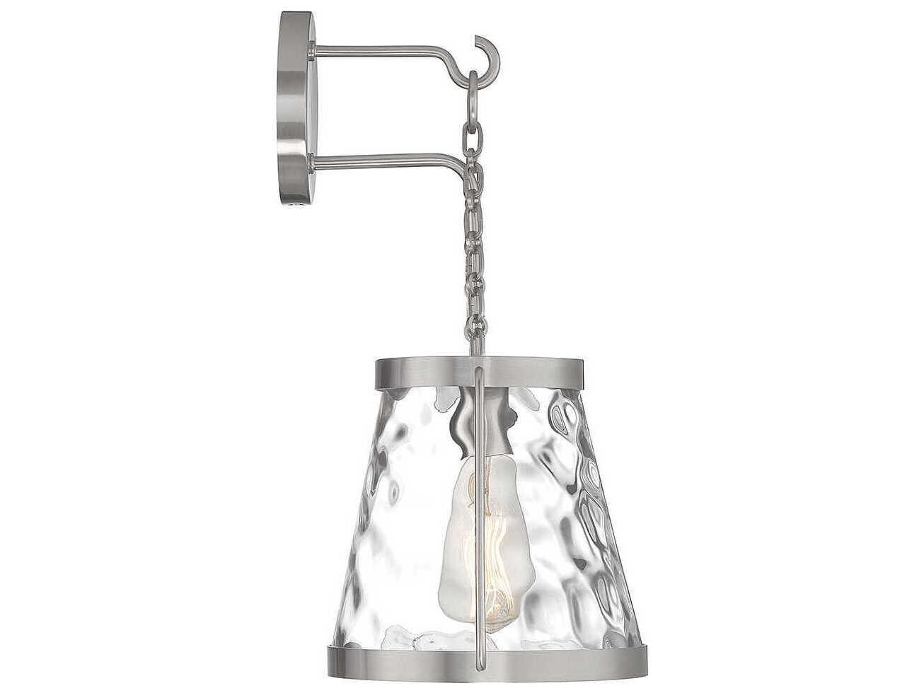 Savoy House Crawford 1-Light Satin Nickel Glass Wall Sconce