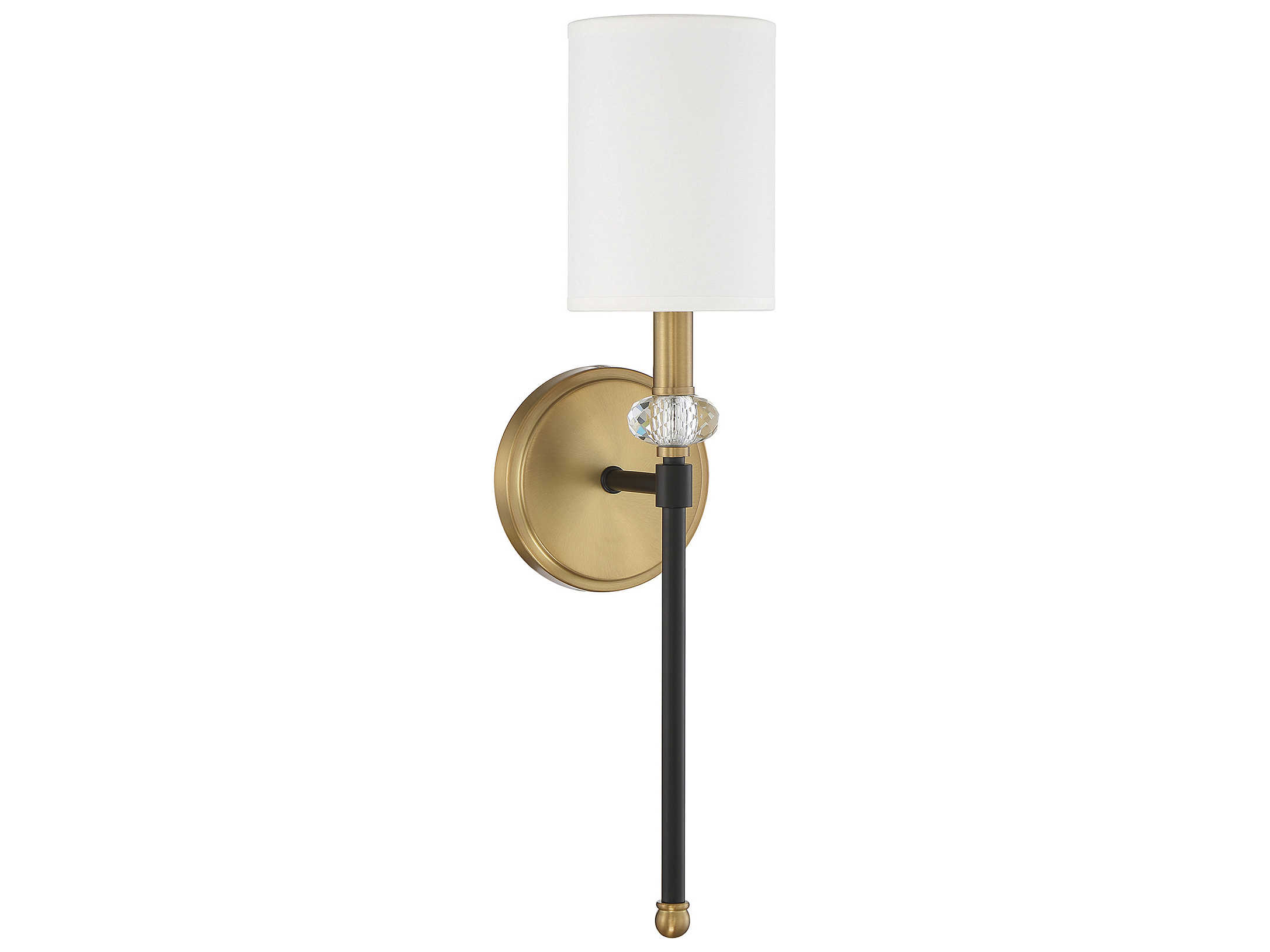 Savoy House Tivoli 1-Light Matte Black Warm Brass Crystal Wall Sconce