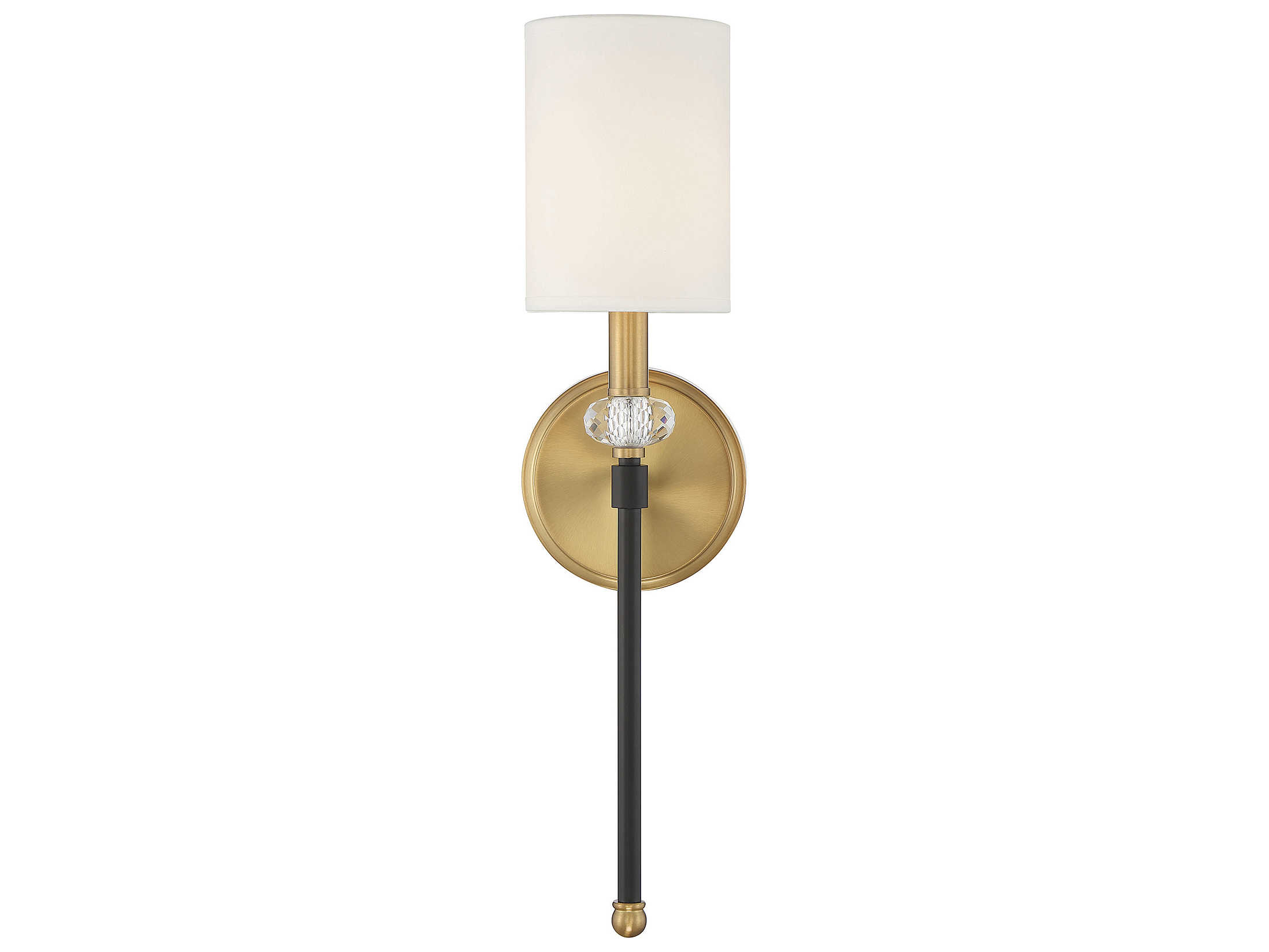 Savoy House Tivoli 1-Light Matte Black Warm Brass Crystal Wall Sconce