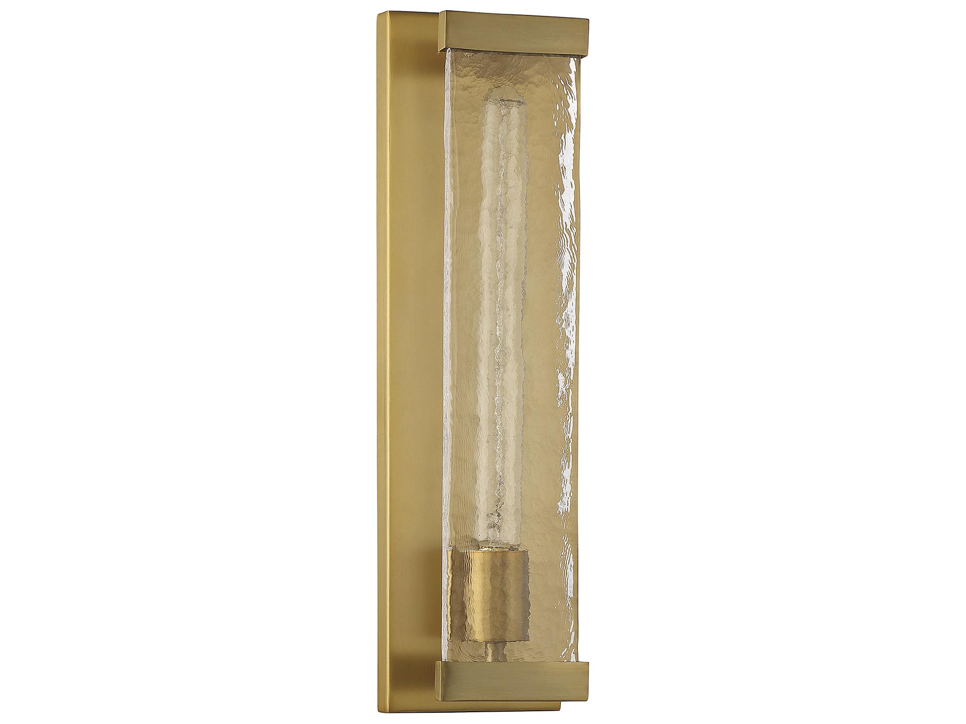 Savoy House Alberta 1-Light Warm Brass Glass Wall Sconce