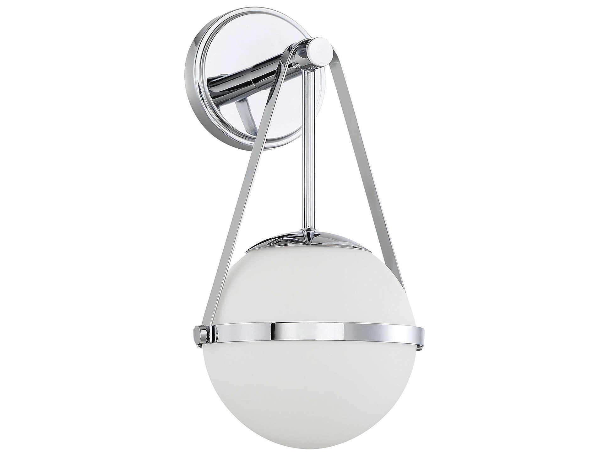 Savoy House Polson 1-Light Polished Chrome Glass Wall Sconce